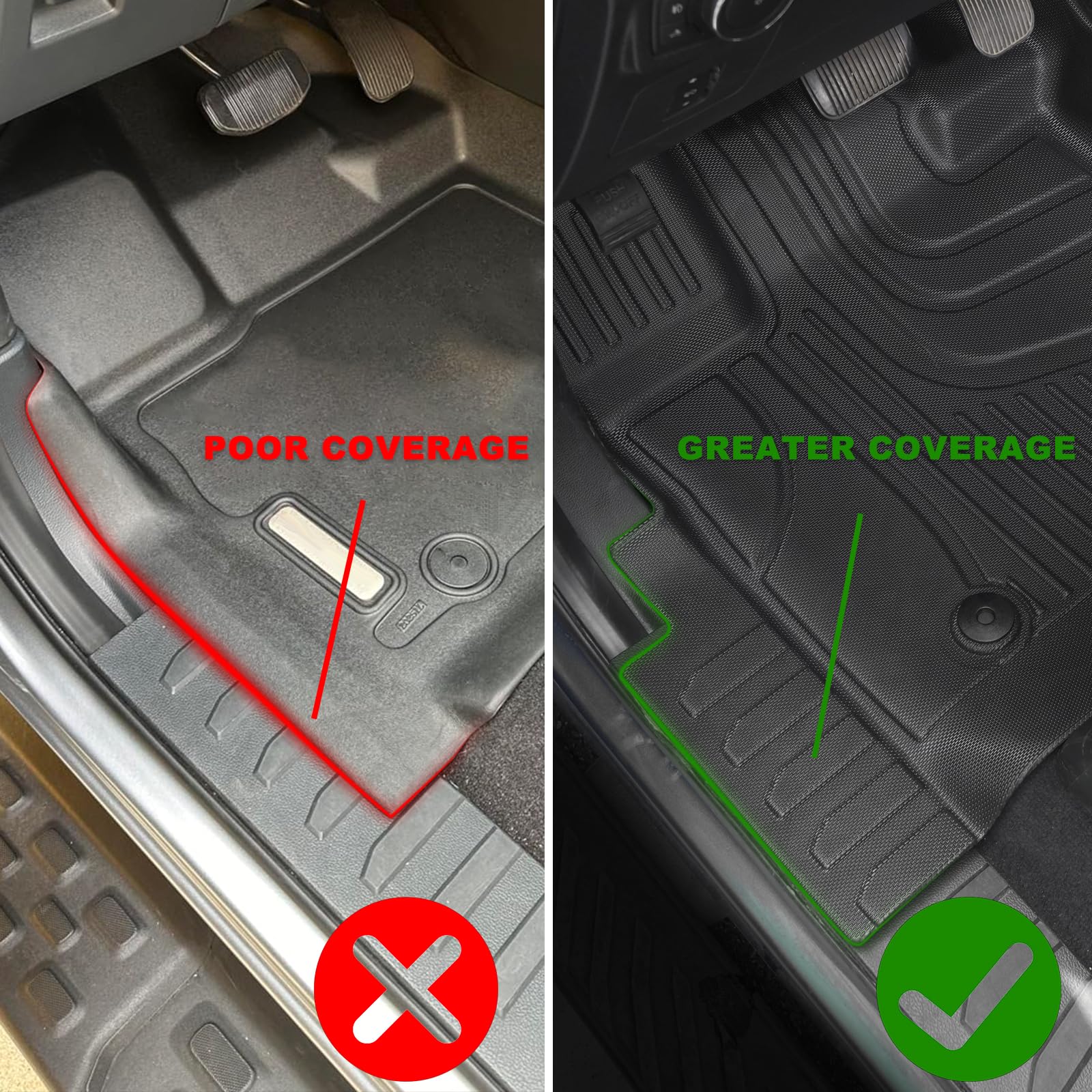 Aomsazto Floor Mats For 2019-2025 Chevy Silverado 1500 / Gmc Sierra 1500, 2020-2025 Silverado/Sierra 2500Hd / 3500Hd Crew Cab, 1