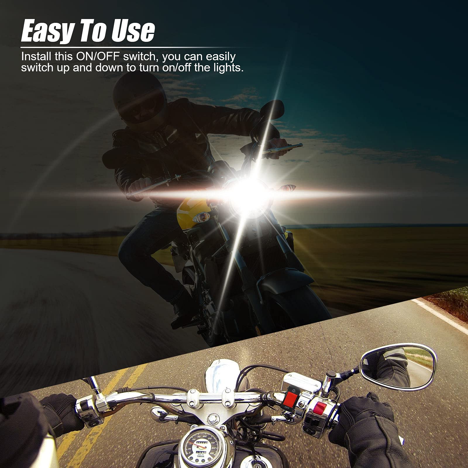 3 Pieces Motorcycle Headlight Switch Handlebar Toggle Switch 7/8 Inch 22 Mm 12V On Off Push Button For U5 U7 U2 Motorcycles Scoo