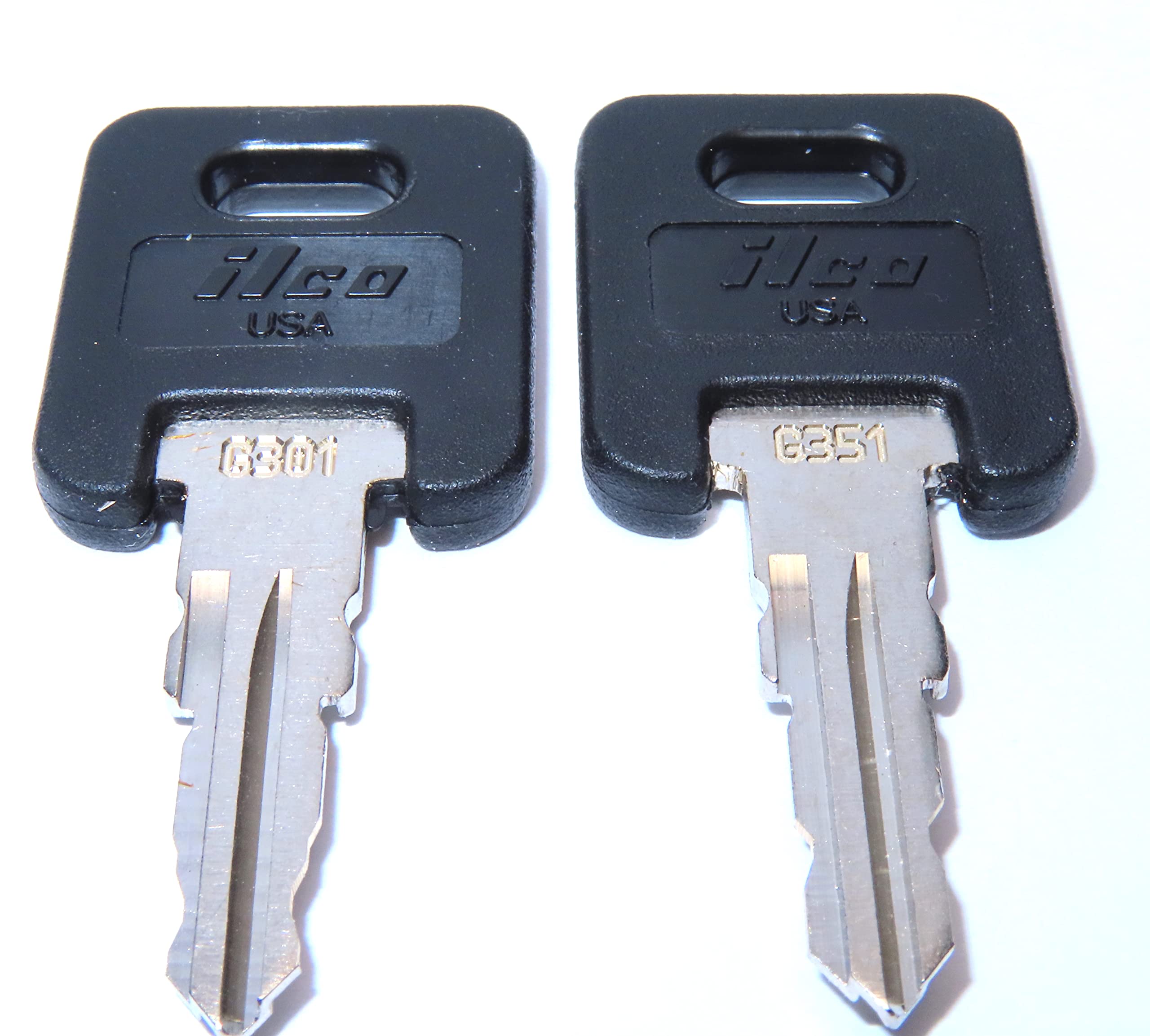 Global Link Rvs Motorhome Trailer Keys 2 Black Top Keys Cut To Key/Lock Number From G301 To G351 Ilco Fic3P Black Top Keys For G