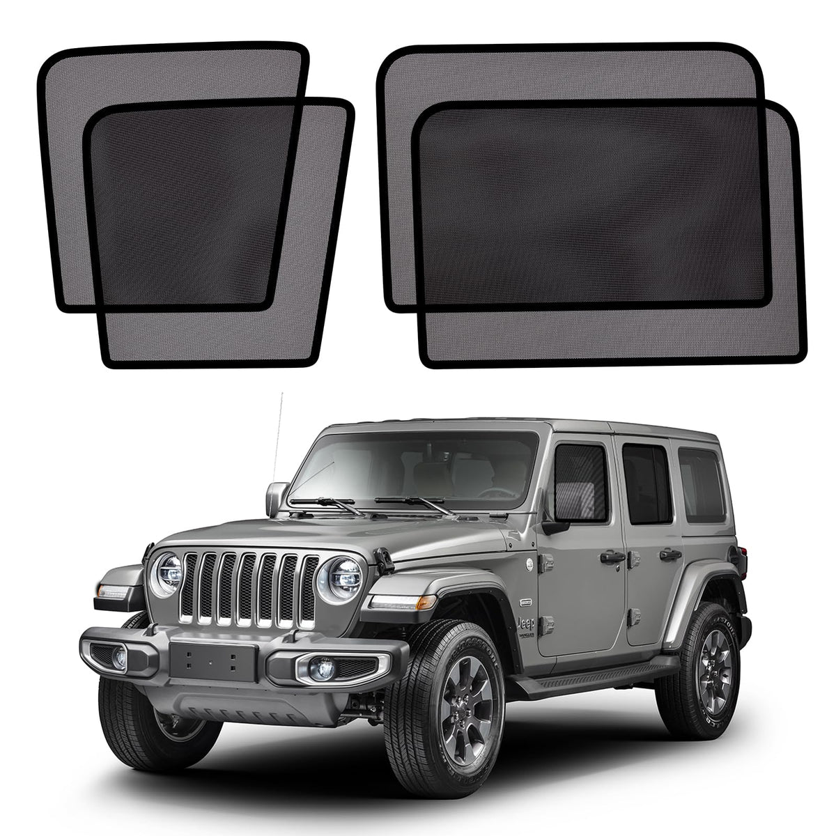 XCBYT Car Window Shades for 2019-Present Wrangler Sun Shade for Car Baby Side Window with Breathable Mesh Blocking 99% UV Glare 