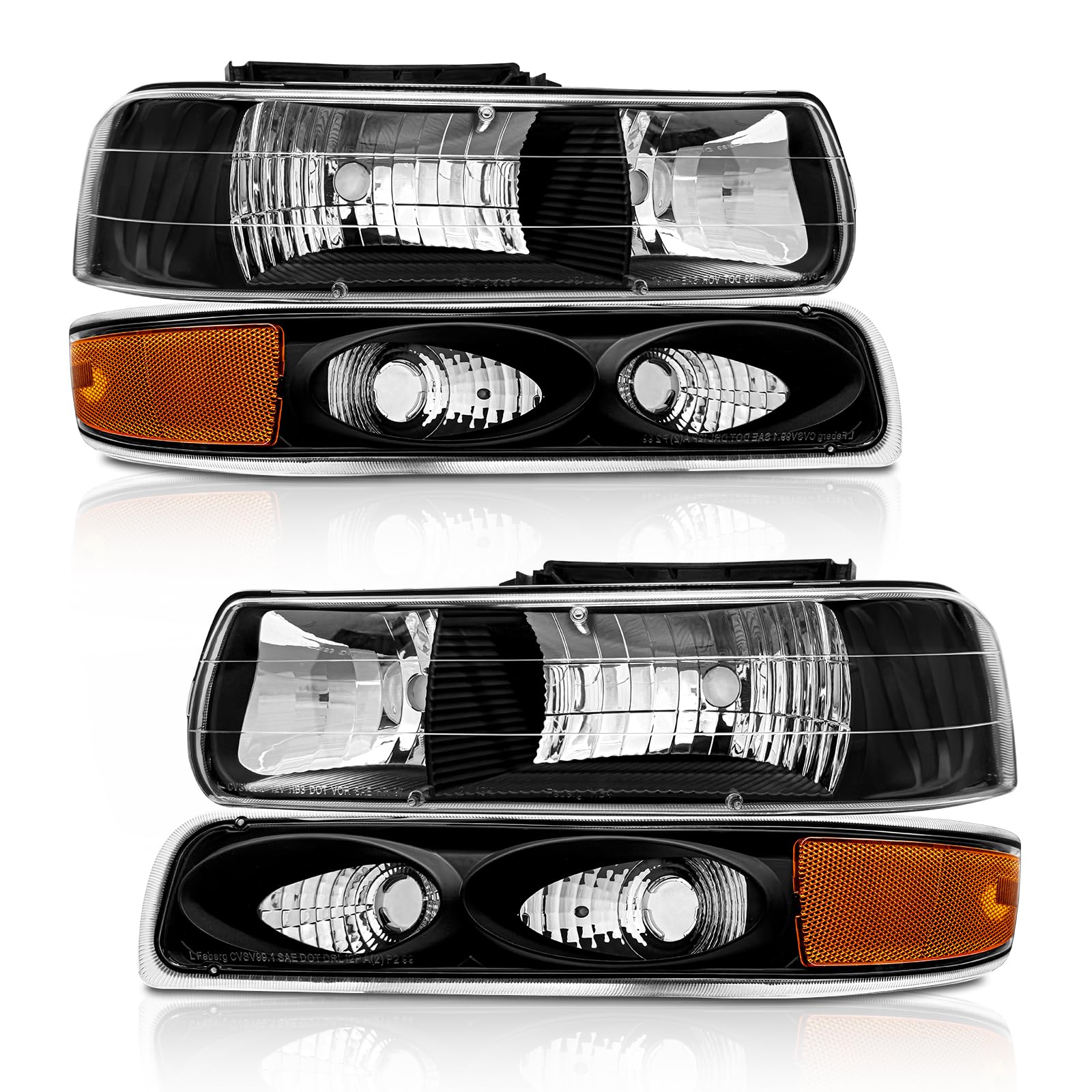 Axlaha Headlights Assembly For 1999-2002 Chevy Silverado 1500 2500/2001 2002 Chevrolet Silverado 1500Hd 2500Hd 3500/2000-2006 Ta