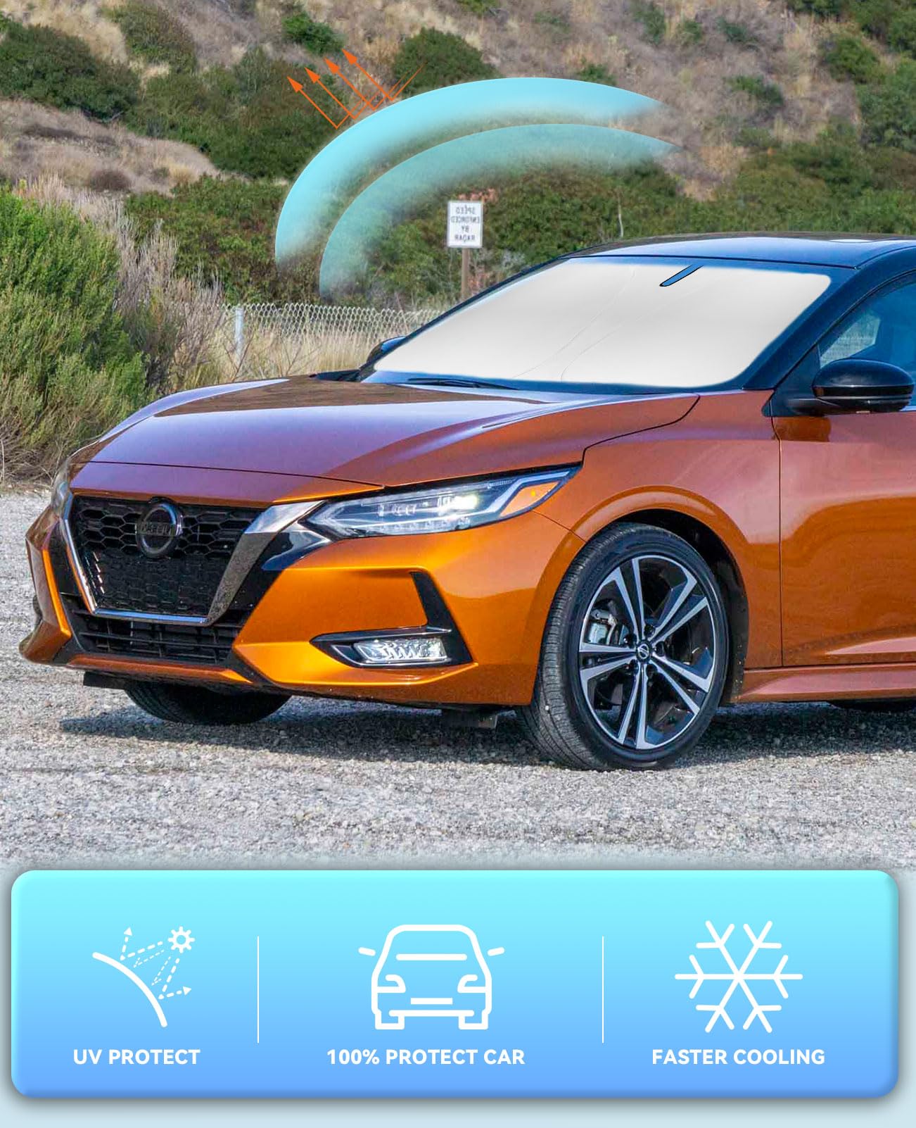 Sun Shade For Sentra Sedan Windshield Sunshades For 2020 2021 2022 2023 2024 2025 Nissan Sentra Sedan Accessories Windshield Cov