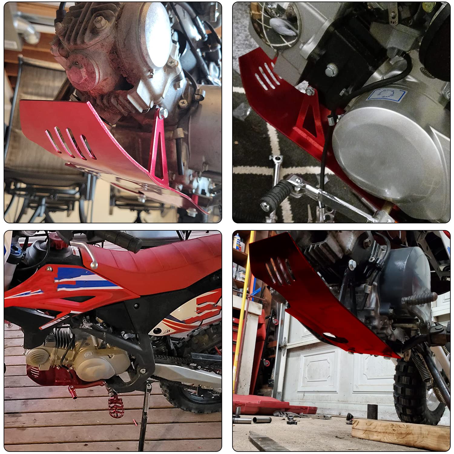 GREHUA Aluminum Pit Bike Engine Skid Plate for SSR110 SSR125 XR50 XR70 CRF50 CXR50 Coolster Apollo Lifan YX KLX GMX NSD Vitacci