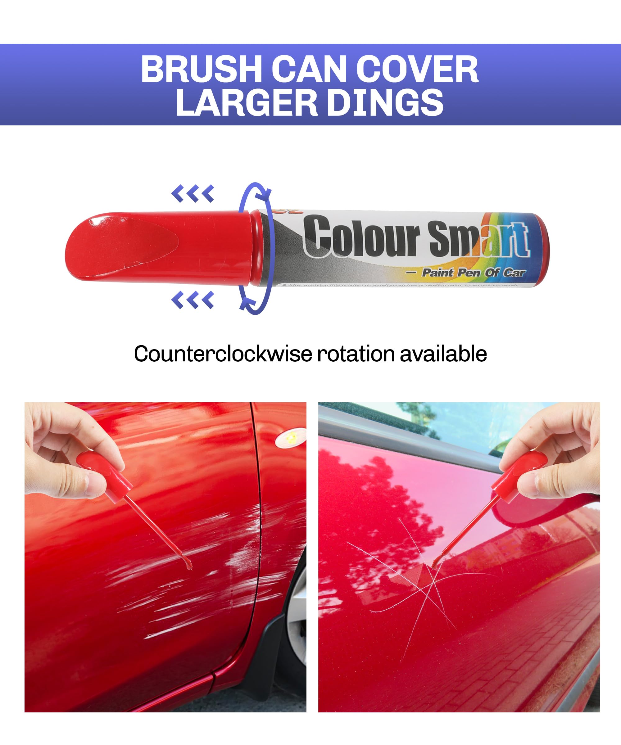 Bylikeho Car Scratch Repair Pen - Deep Scratch Remover, Touch-up Paint for Vehicles (Red)