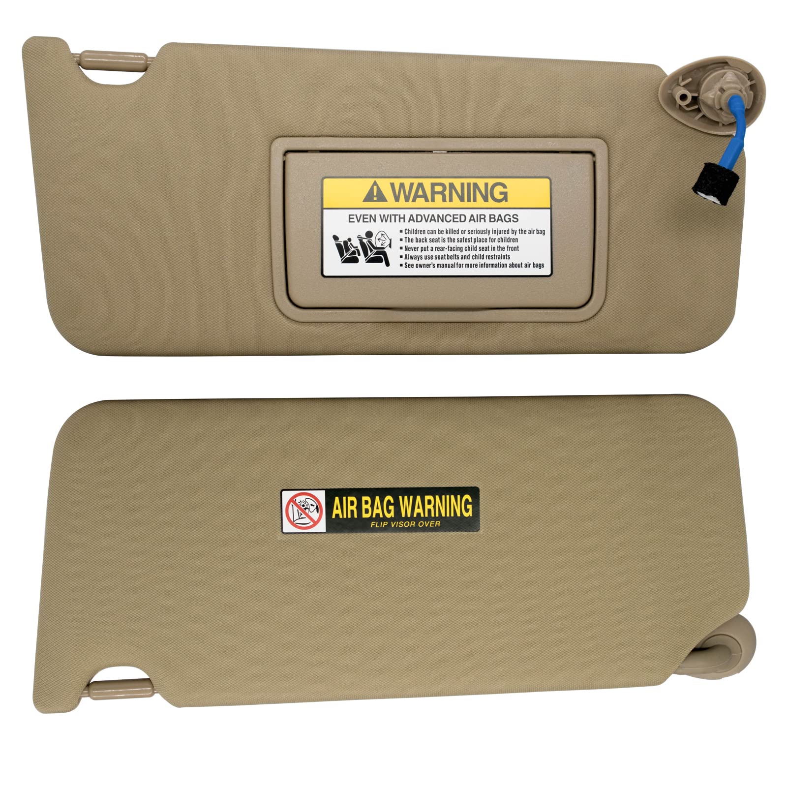 Left Driver & Right Passenger Side Sun Visor Compatible With Honda Accord 2008 2009 2010 2011 2012 2013 2014 2015 2016 2017 With Light Oem :83230Ta0A91Zb (Beige)