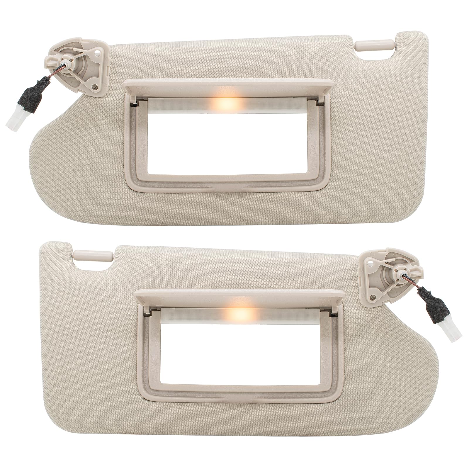Driver Left & Passenger Right Side Sun Visor Replacement Compatible With Nissan Altima 2013 2014 2015 2016 2017 2018 With Light