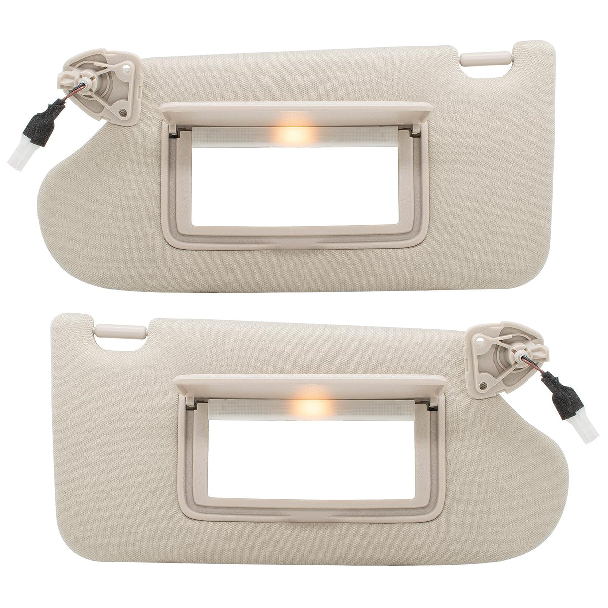 Driver Left & Passenger Right Side Sun Visor Replacement Compatible With Nissan Altima 2013 2014 2015 2016 2017 2018 With Light