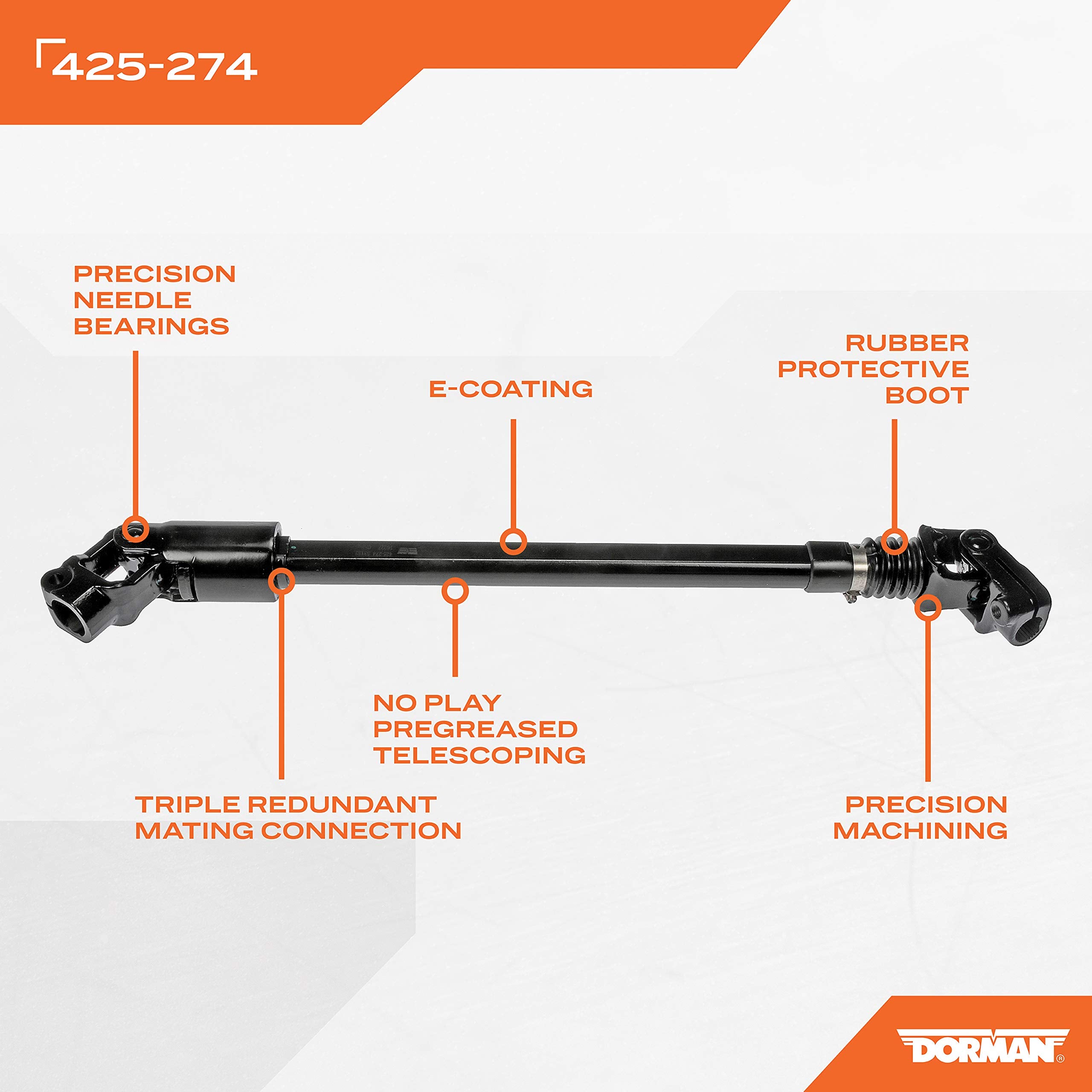 Dorman 425-274 Steering Shaft Compatible With Select Jeep Models