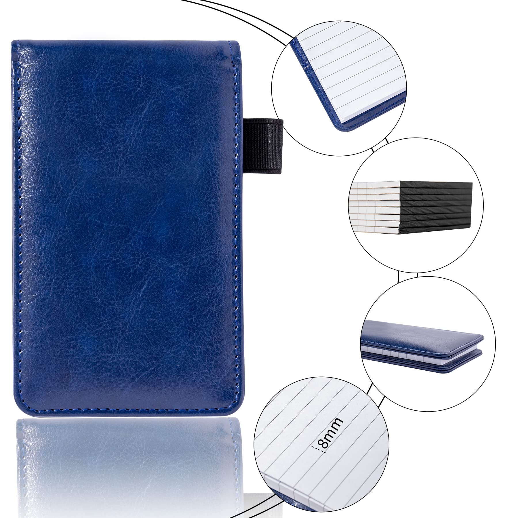 Camelmother 10 Pieces Small Notepad Holder Set Pocket Notebook 3 X 5 Inch With Pen (Blue Small Notepad)