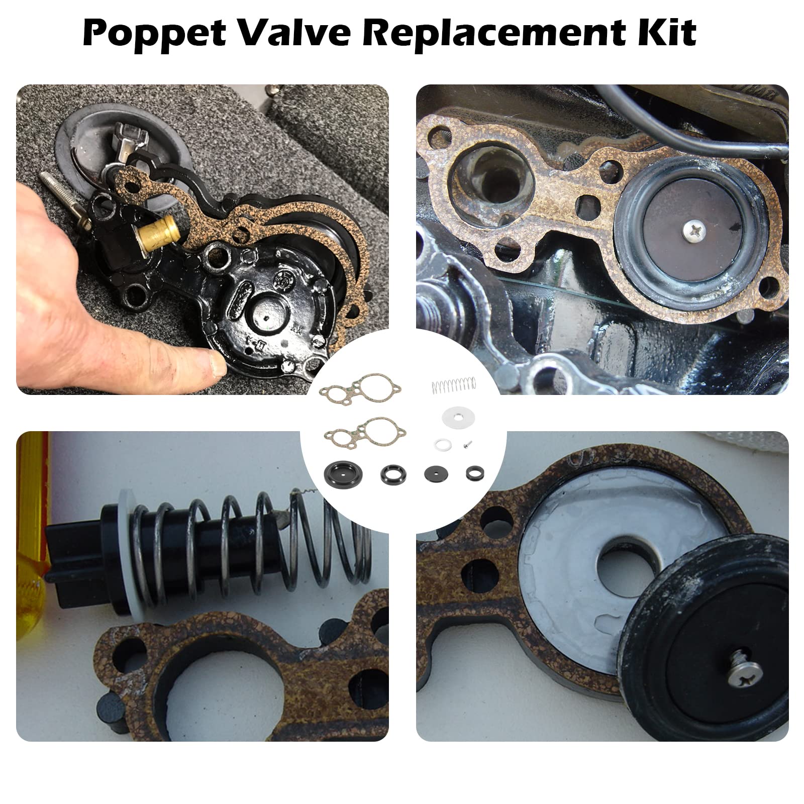 803062T1 Poppet Valve Kit Fit For Mercury 135-200Hp 2.0L 2.5L V6, For Magnum Ii Magnum Iii Xr4 Xr6 V135 V150 V175 V200 Replace Oem 8030-1 803062T1