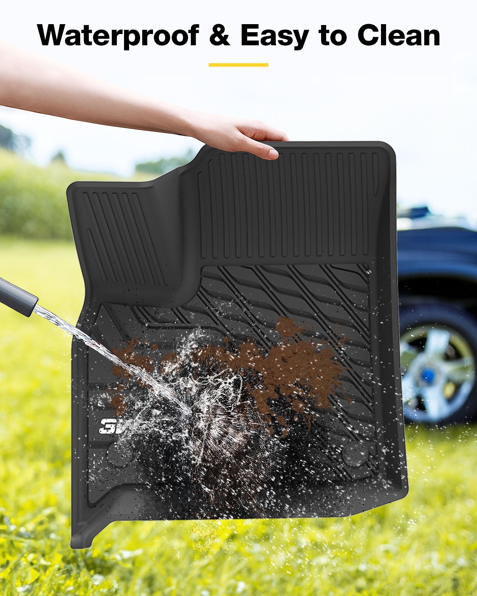 3W Floor Mats Custom Fit For Chevrolet Traverse 2018-2023, Tpe All Weather Chevy Traverse Floor Liner 1St And 2Nd Row Full Set C