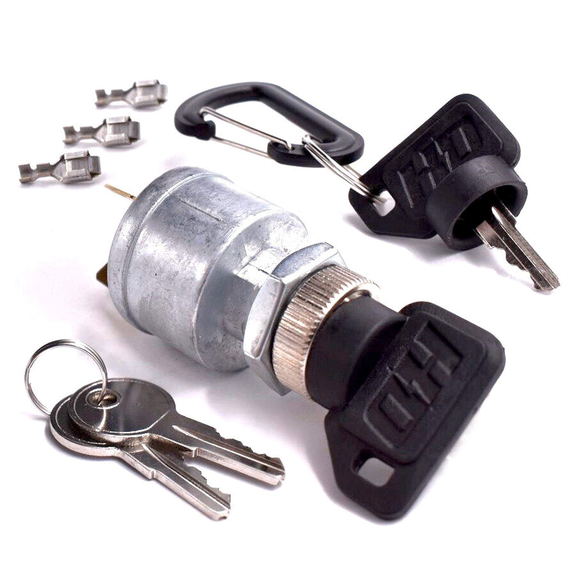 HD Switch E-Z-GO Starter Ignition Key Switch Fits EZ-GO Electric Golf Cart OEM # 17421G1 17421-G1, 17134G1 17134-G1 w/ 2 Prongs 
