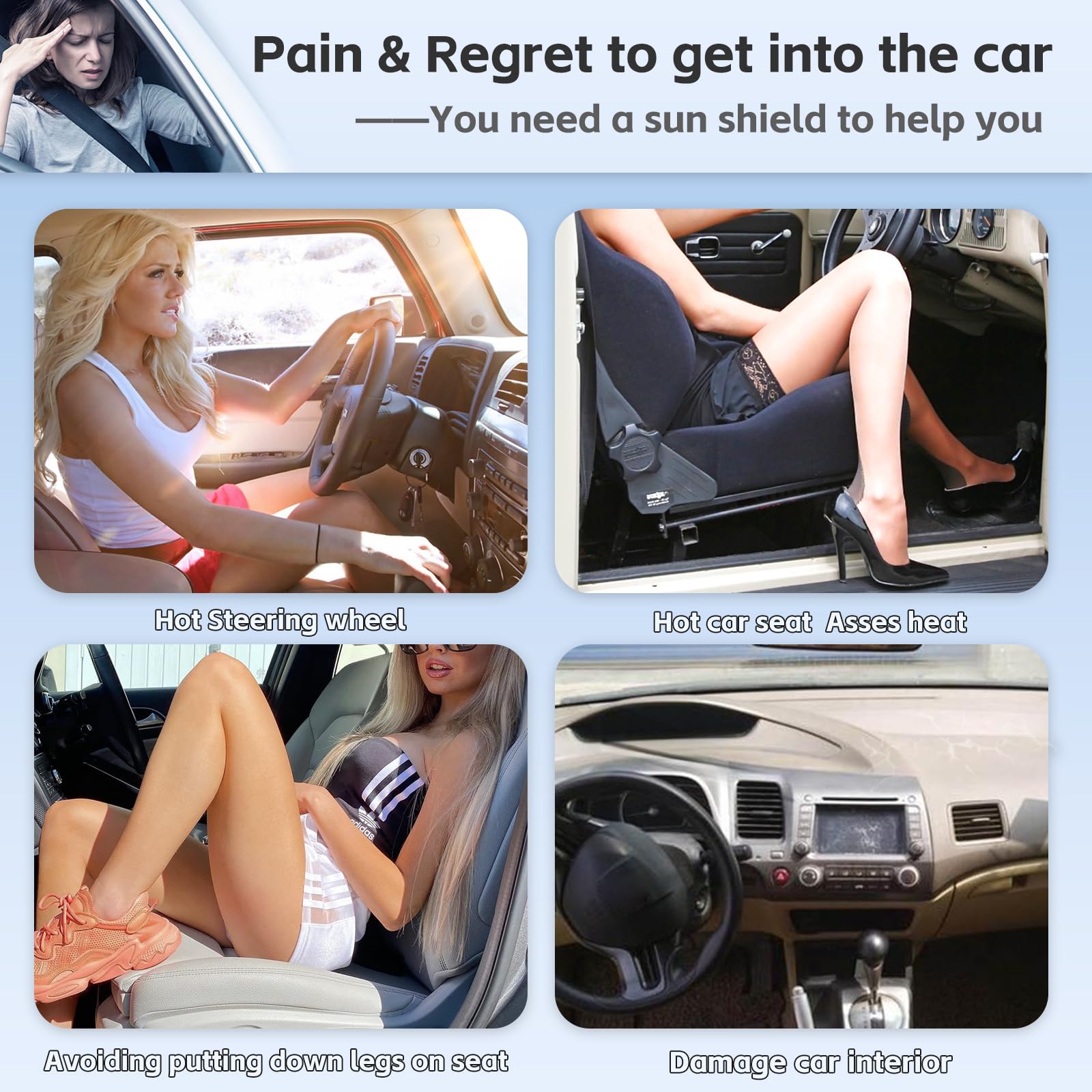 Sun Shade Sunshade For Mercedes Benz Glc 260 Glc 300 Glk-Class 2023-2024 2025 Windshield Cover, 2-Layers Sun Shield 240T Silver