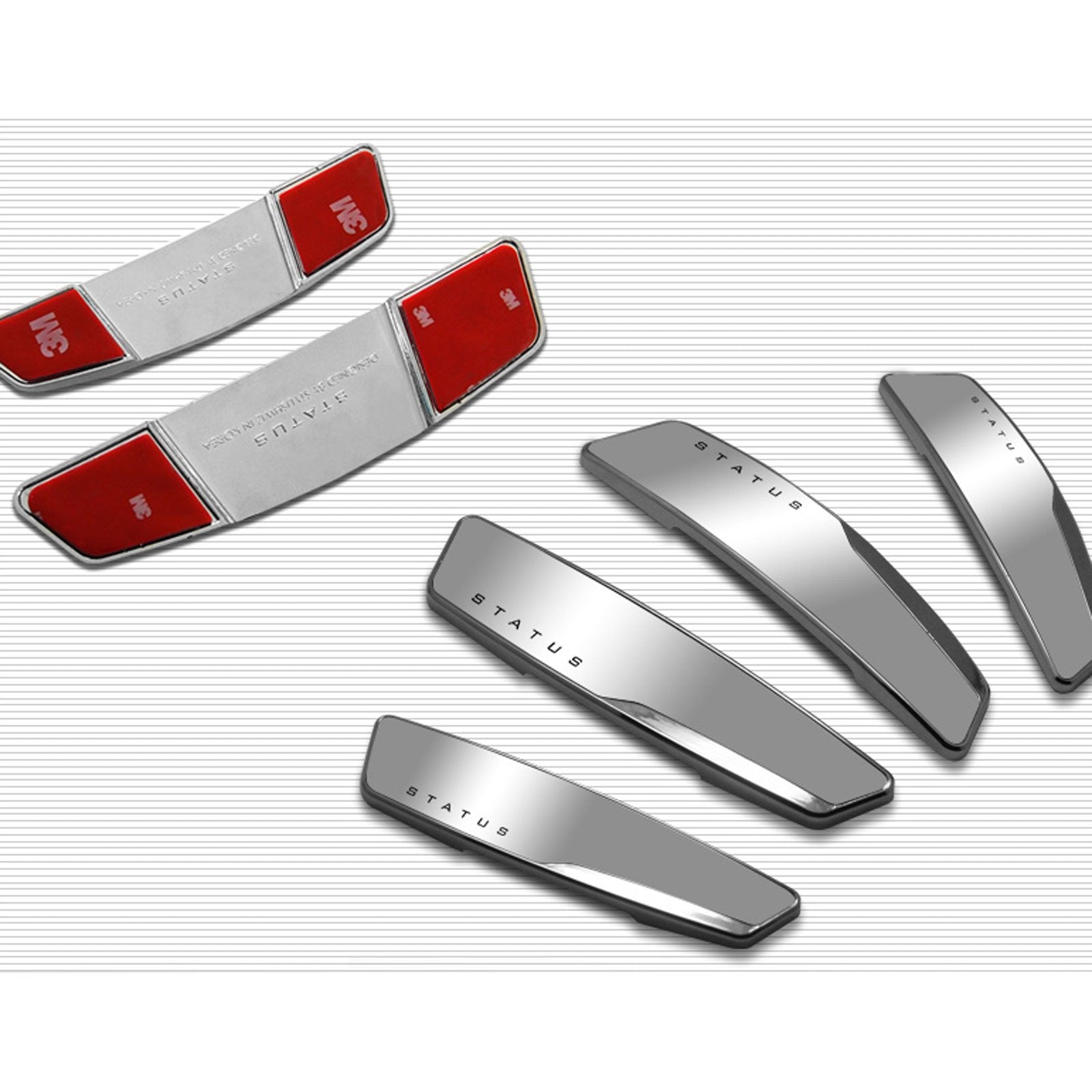 Status 4 Pcs High Glossy Slim Door Edge Guards Bumper Protector Trim Guard Sticker Molding For Motors Auto Vehicle Silver Color