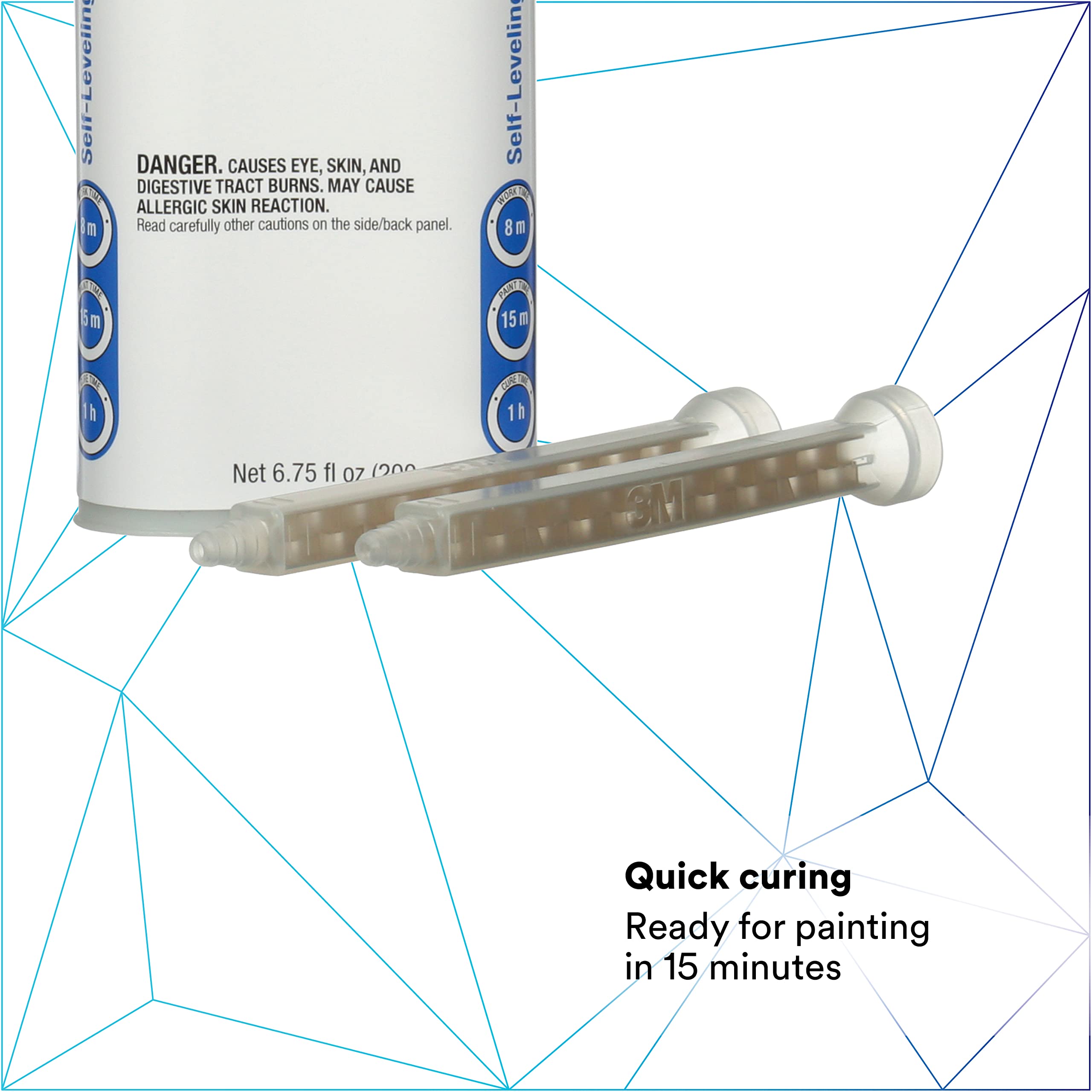 3M Self-Leveling Seam Sealer, 08307, Two-Part, Quick-Curing Epoxy, 200 Ml/6.75 Fl Oz Cartridge