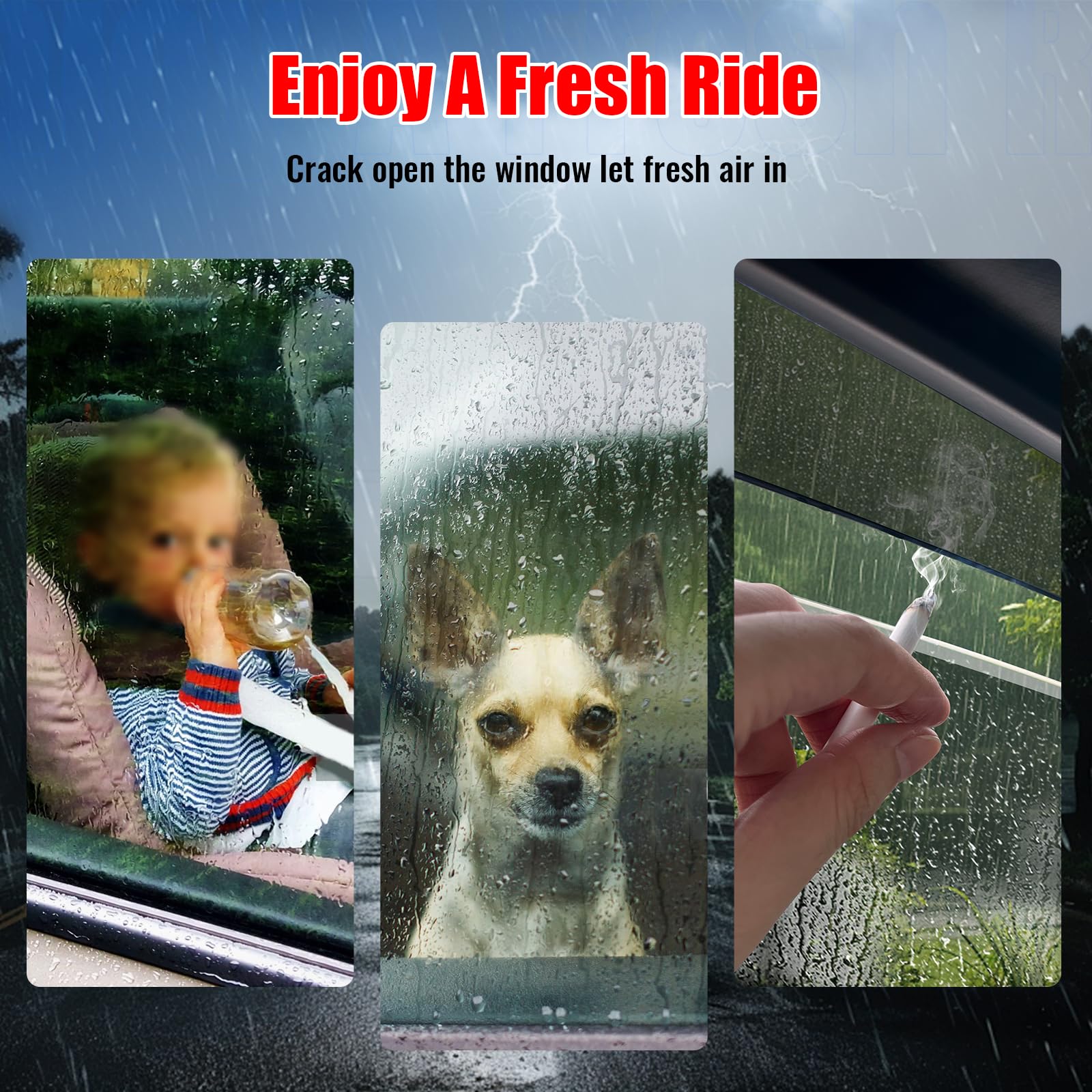 Ikon Motorsports Tape On Low Profile Window Visors Compatible With 2018-2024 Toyota Camry, Acrylic Smoke/Tinted Rain Guards, Sid