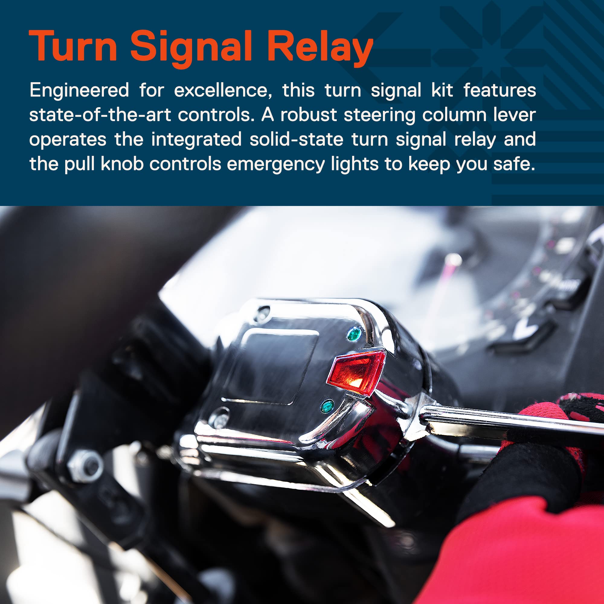 ONLINE LED STORE True MODS UTV ATV SxS LED Turn Signal Light Kit - Blue Lever Control, Integrated Flasher Relay, Universal Fit
