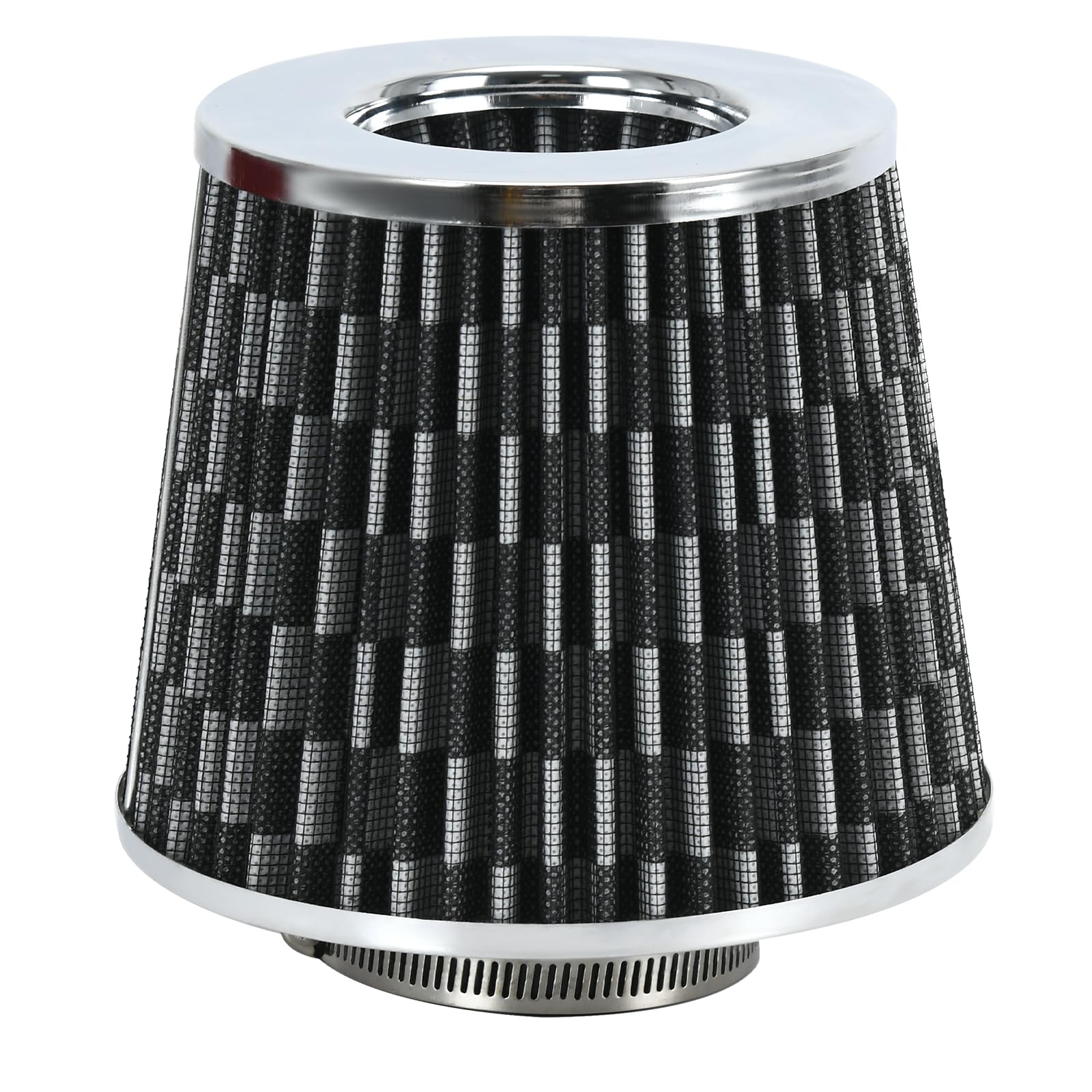 Ptnhz Universal Carbon Fiber 2.5'' 63Mm High Flow Cold Air Intake Cone Air Filter Power Intake Air Inlet System Air Cleaner