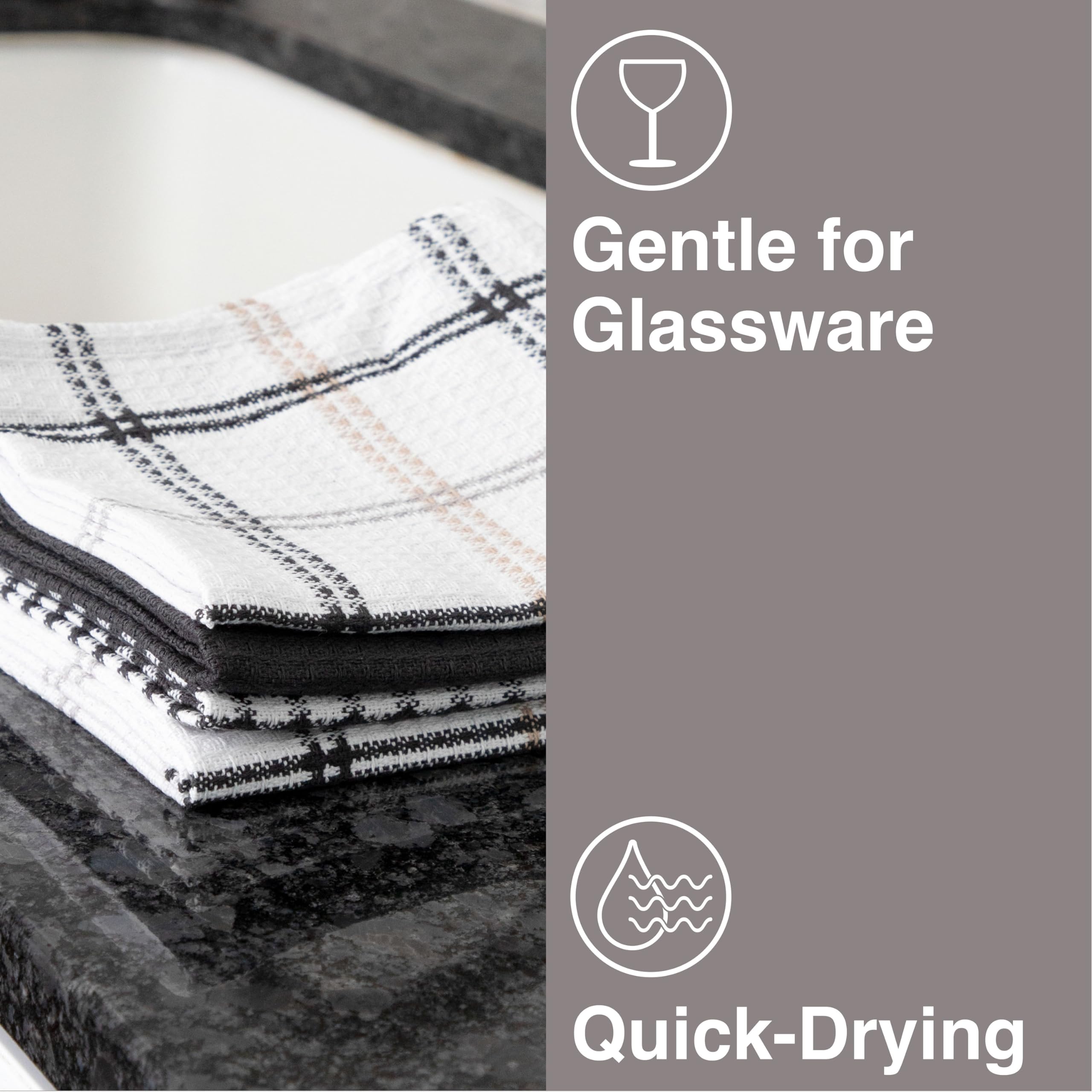 T-Fal Waffle Dish Cloths: Highly Absorbent, Super Soft Long Lasting - 100% Cotton, 12''X13'' Dish Towels For Cleaning & Drying D