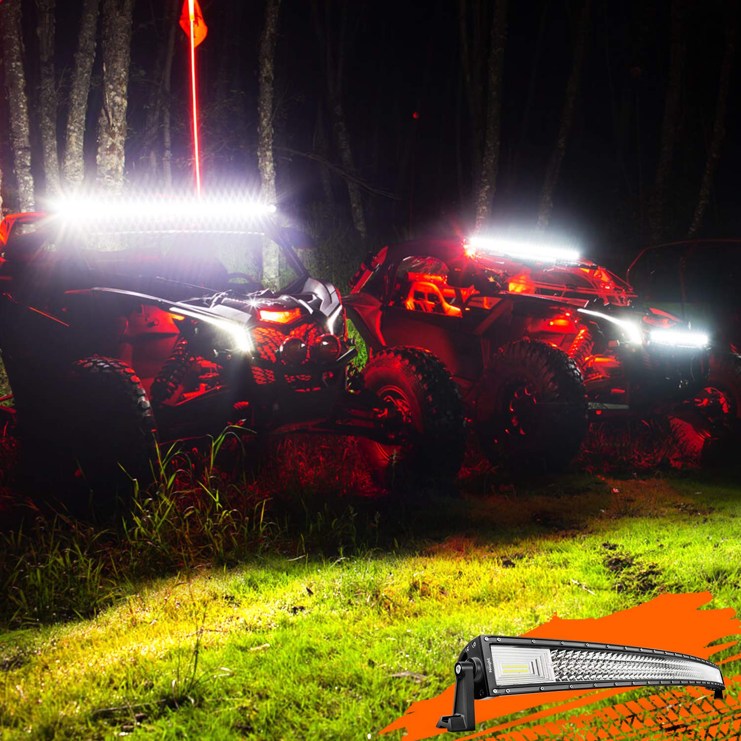 Nilight - 18015C-A LED Light Bar, 52Inch, 783W, 78000LM, Curved Triple Row Flood Spot Combo Beam Off Road Driving Lights for Boat, Trucks, 2 Years Warranty