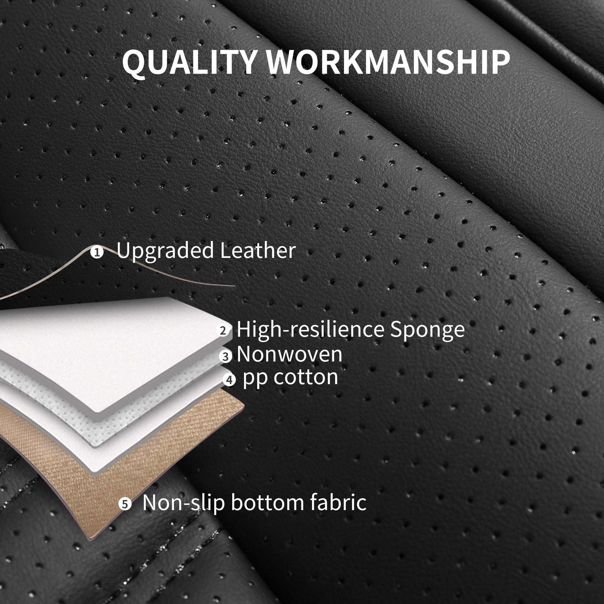 Hchengkikz Car Seat Covers,Breathable And Waterproof Faux Leather Automotive Seat Covers For Cars,Anti-Slip Driver Seat Cover Un