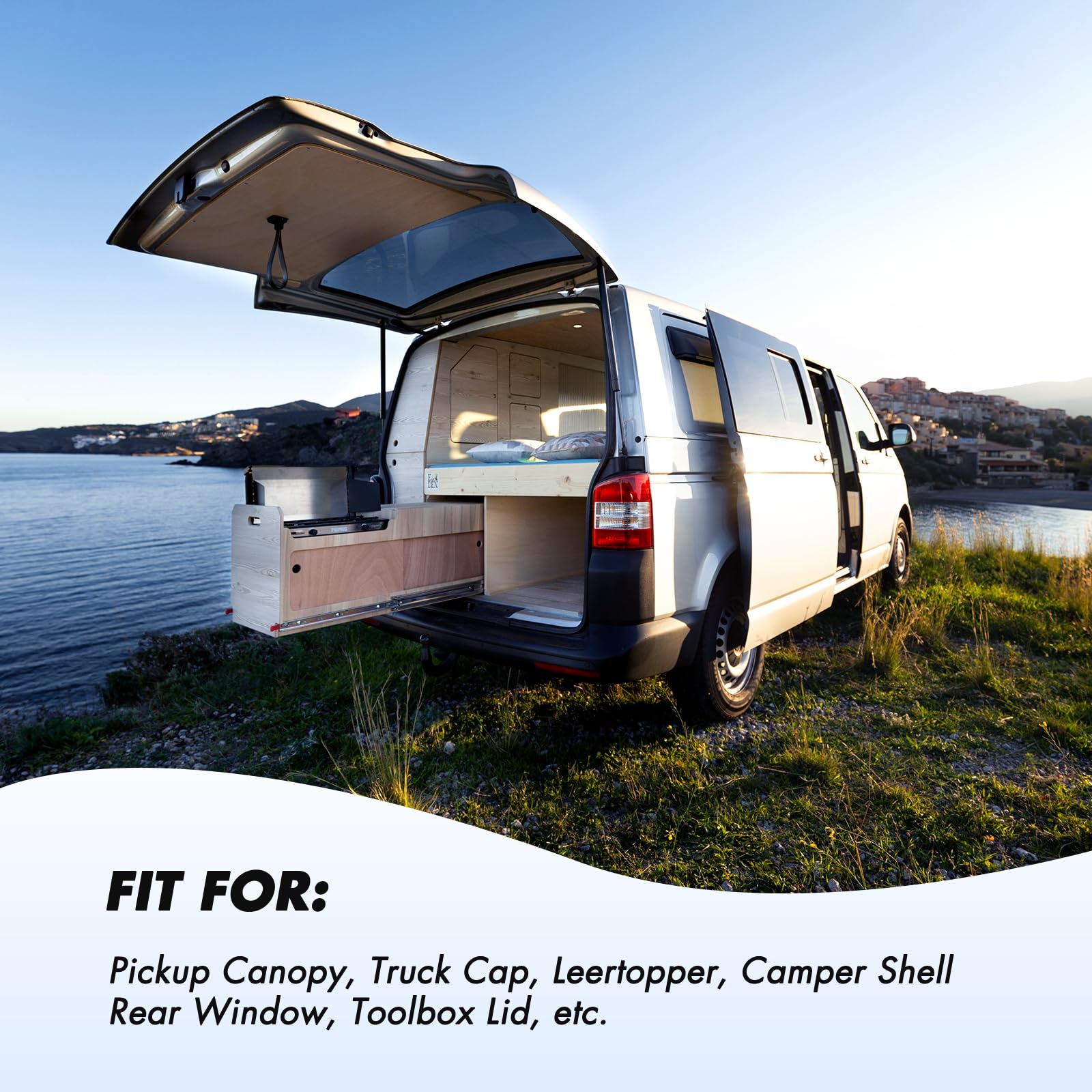 Vepagoo C1613725 17 Inch 15Lb/67N Gas Shocks Struts Lift Support For Leer Are Camper Shell Truck Topper Rear Window, Pickup Cab