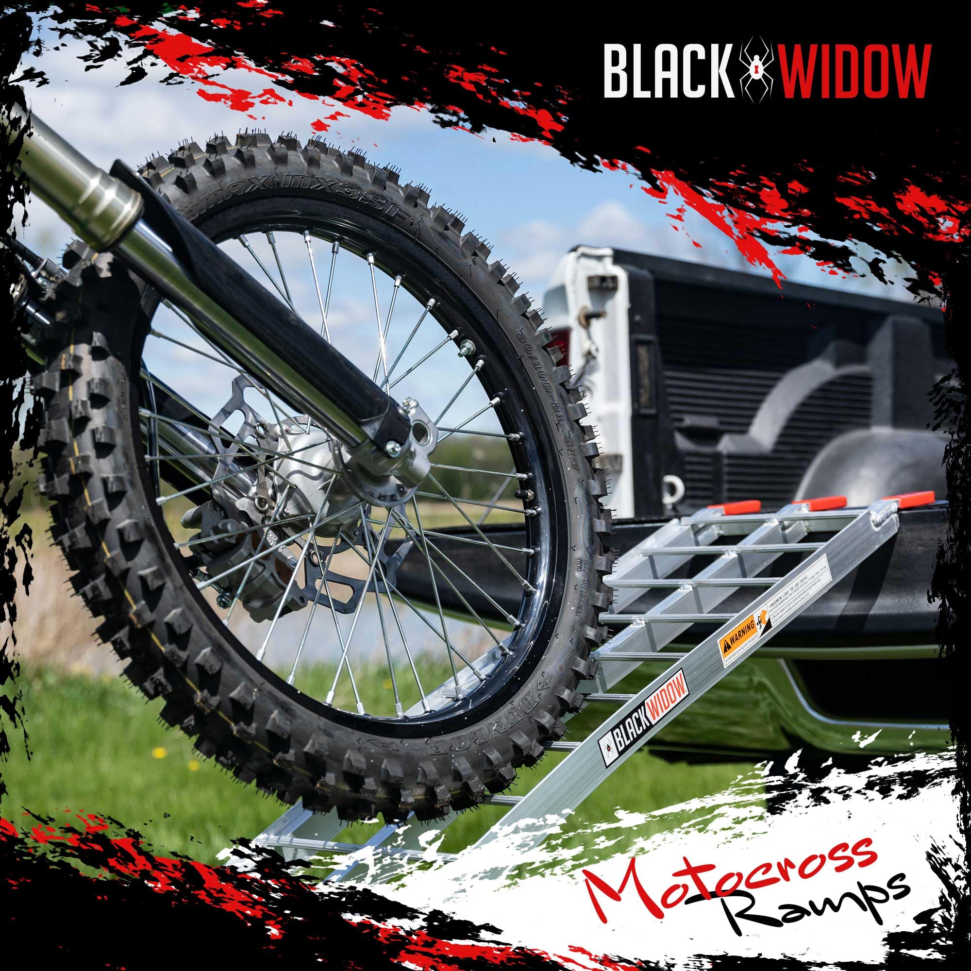 Black Widow Afl-9012 Single Runner Motorcycle Ramp – Finger-Style Lip, Rung Surface