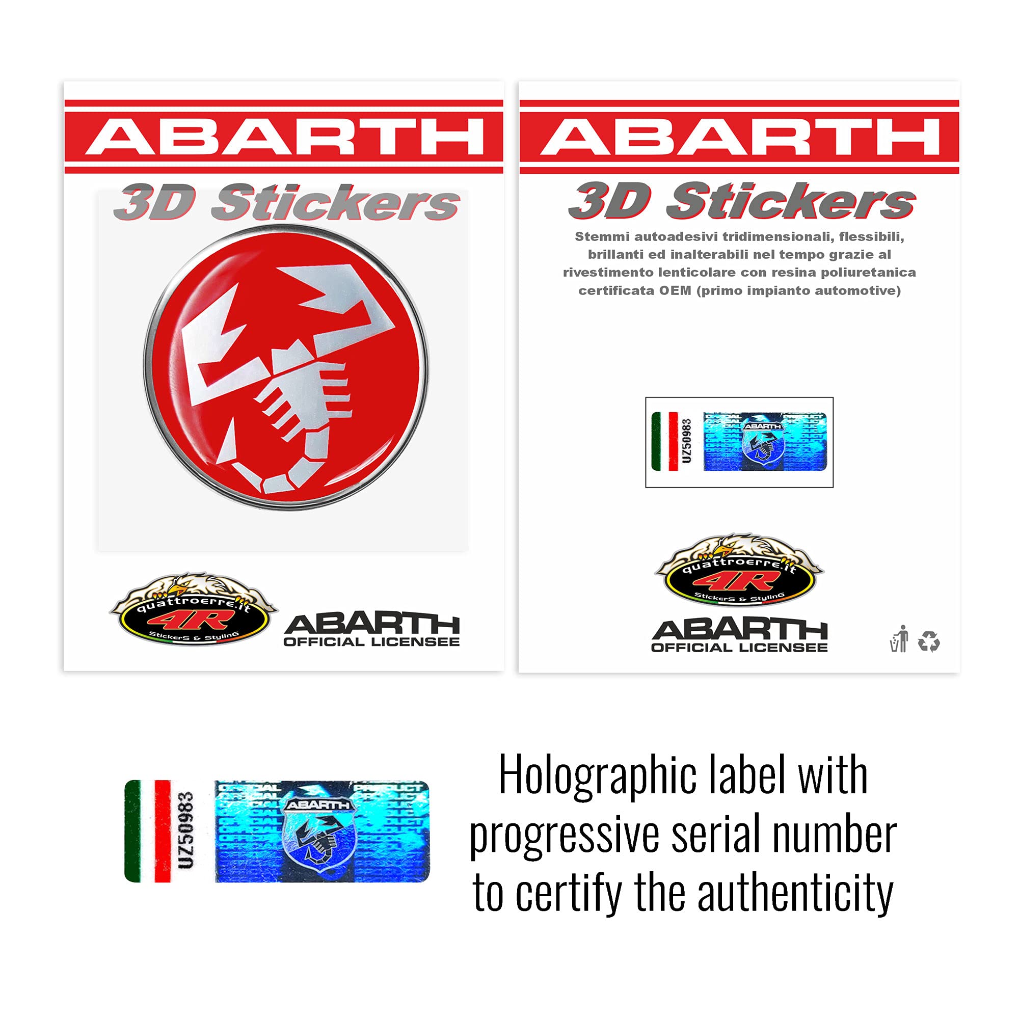 Abarth 3D Sticker Scorpion, 60 Mm