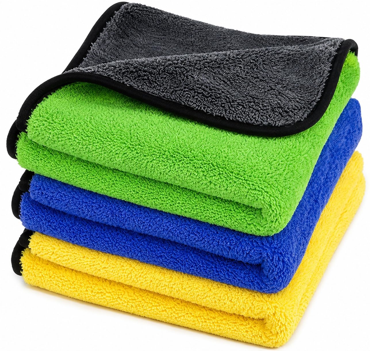 Blemy Microfiber Cleaning Cloths for Car (3 C Towels), 40x30 cm DualSided 450 GSM High Absorbency Towels for Detailing, Drying,