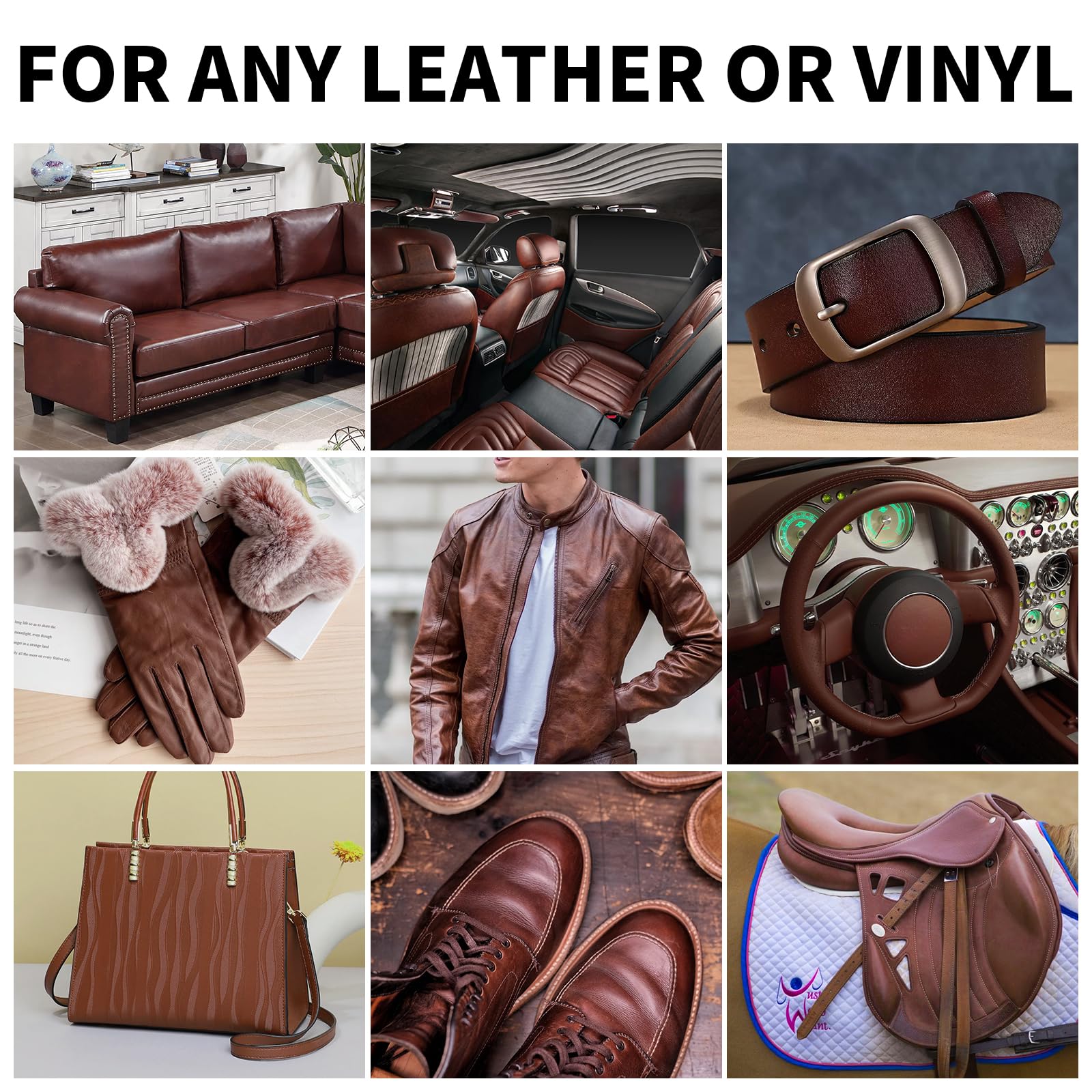 Leather Recoloring Balm,8.5Oz Leather Color Restorer,Medium Brown Leather Repair Kit For Furniture And Car Interior,Leather Couc