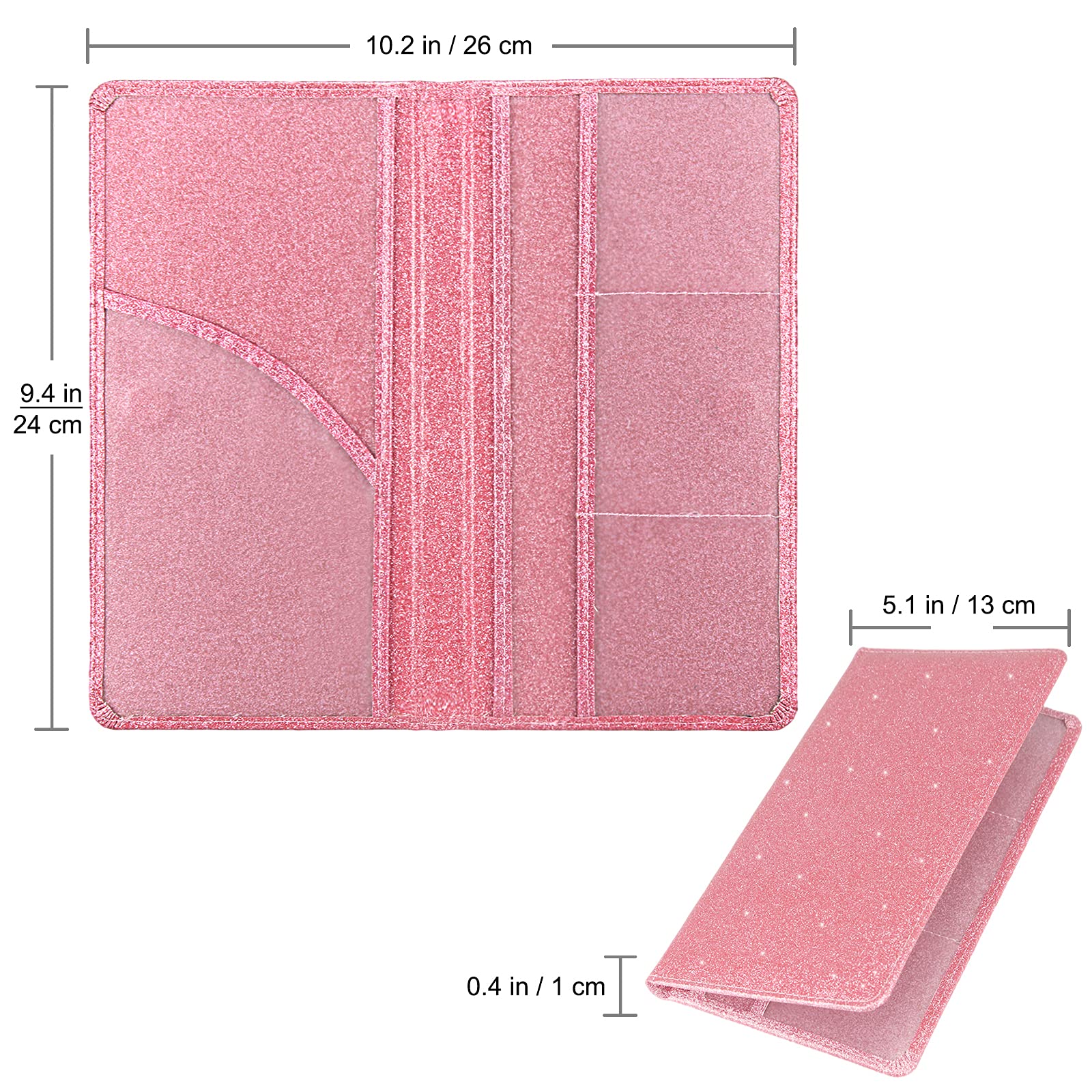 Car Registration And Insurance Holder, Premium Bling Leather Insurance And Registration Holder,Vehicle Glove Box Car Organizer,Wallet Accessories Case With Magnetic Shut For Cards, Essential Document, Driver License (Pink)