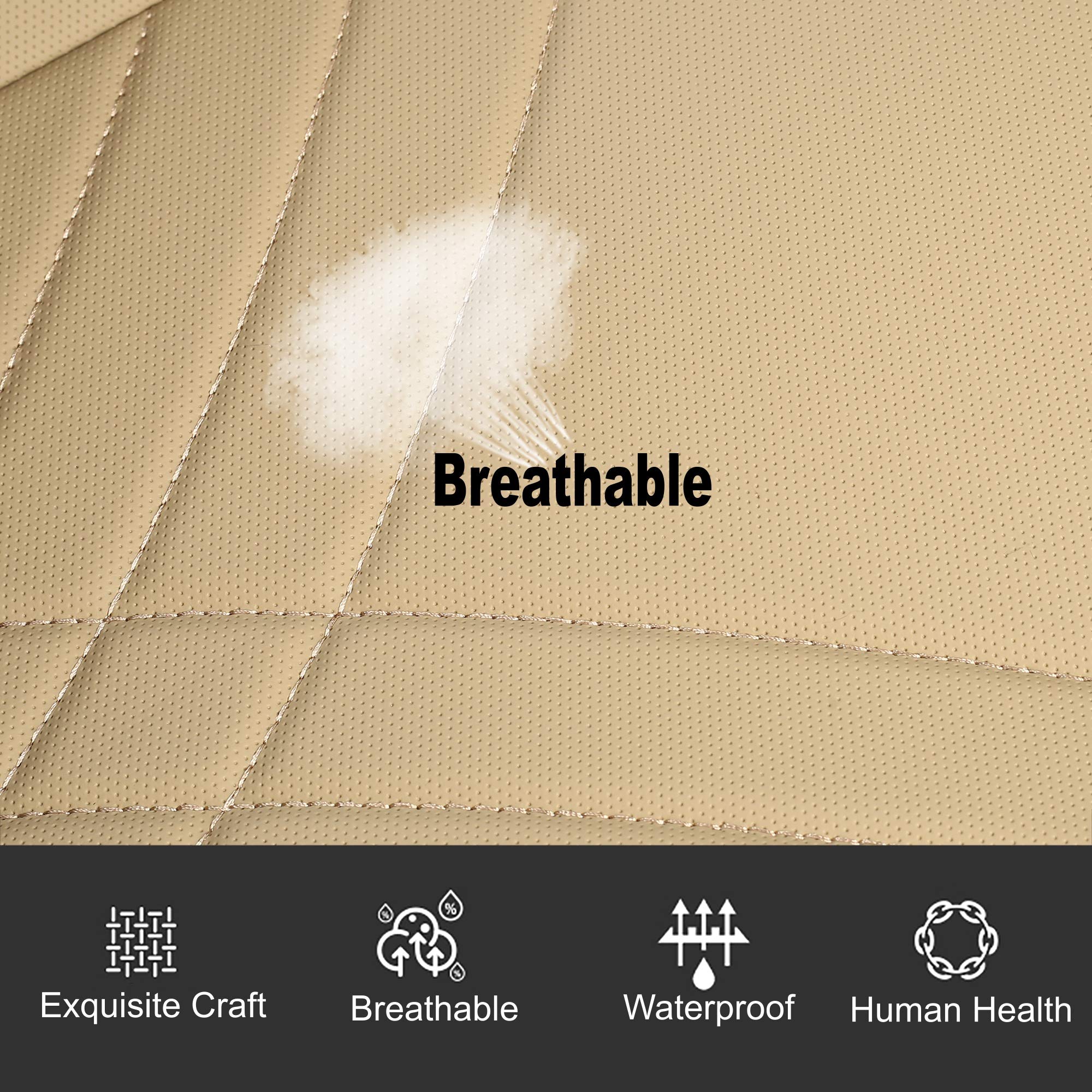 Kingphenix Car Seat Cover: Easy To Install, Fits Most Cars, Vans, Trucks, And Suvs - Beige