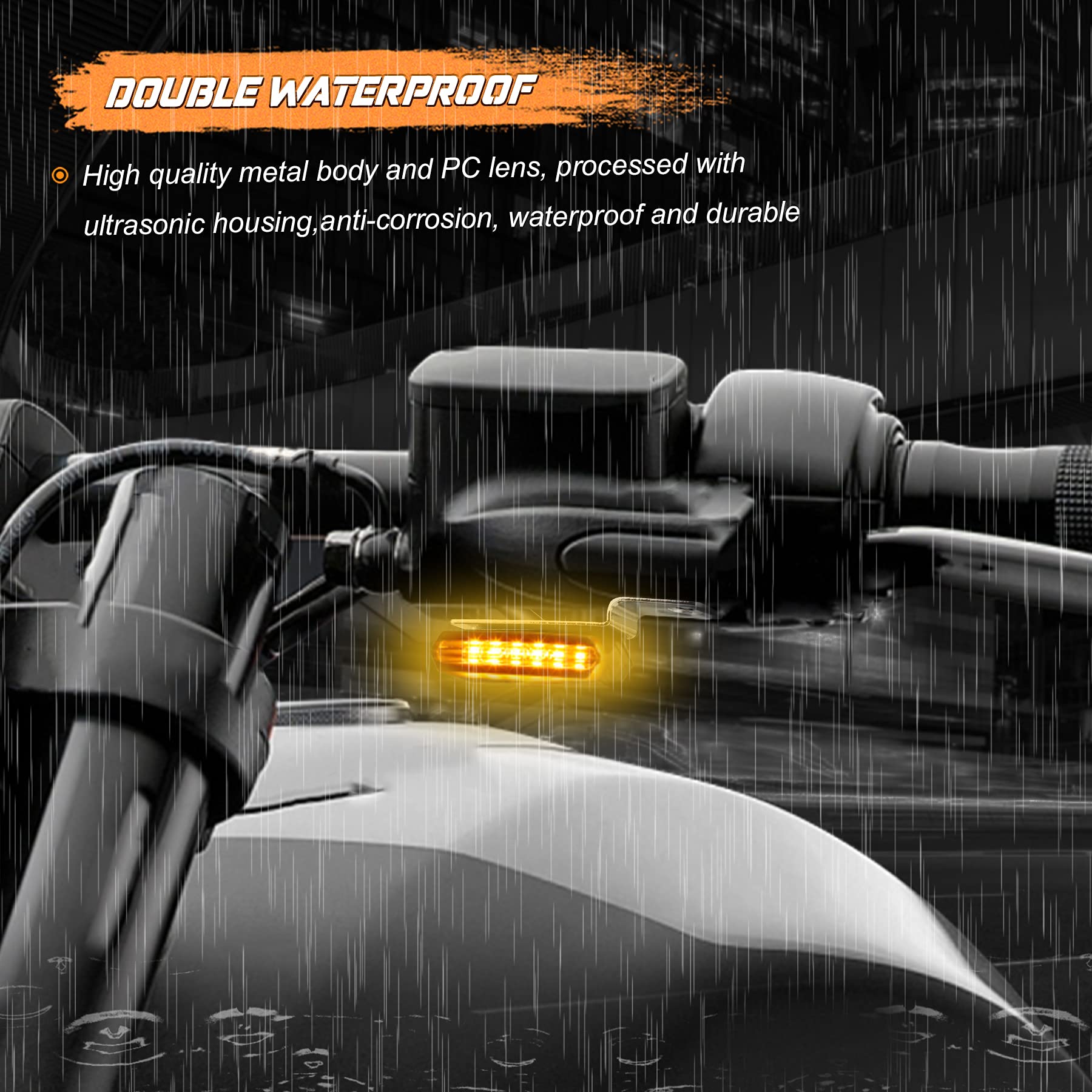 Nthreeauto Sequential Led Turn Signals, Flowing Handlebar Marker Light Motorcycle Mini Blinkers Compatible With Harley Dyna Spor