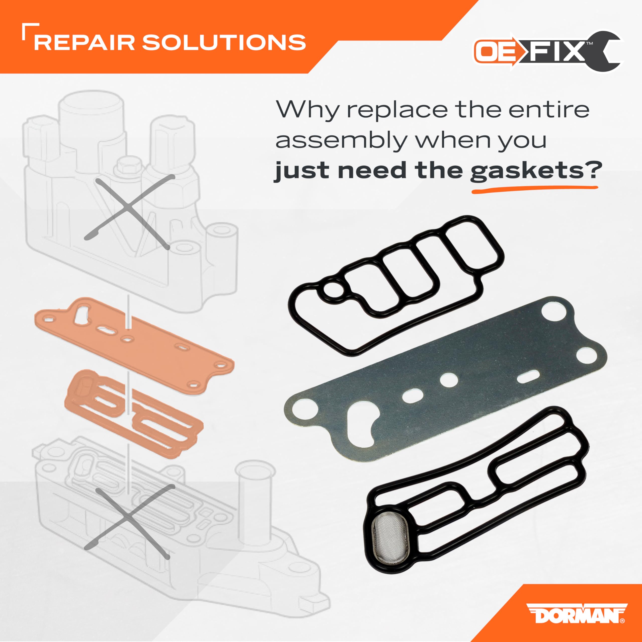 Dorman 918-056Gs Vtec Solenoid Gasket Filter Kit Compatible With Select Acura/Honda Models (Oe Fix)