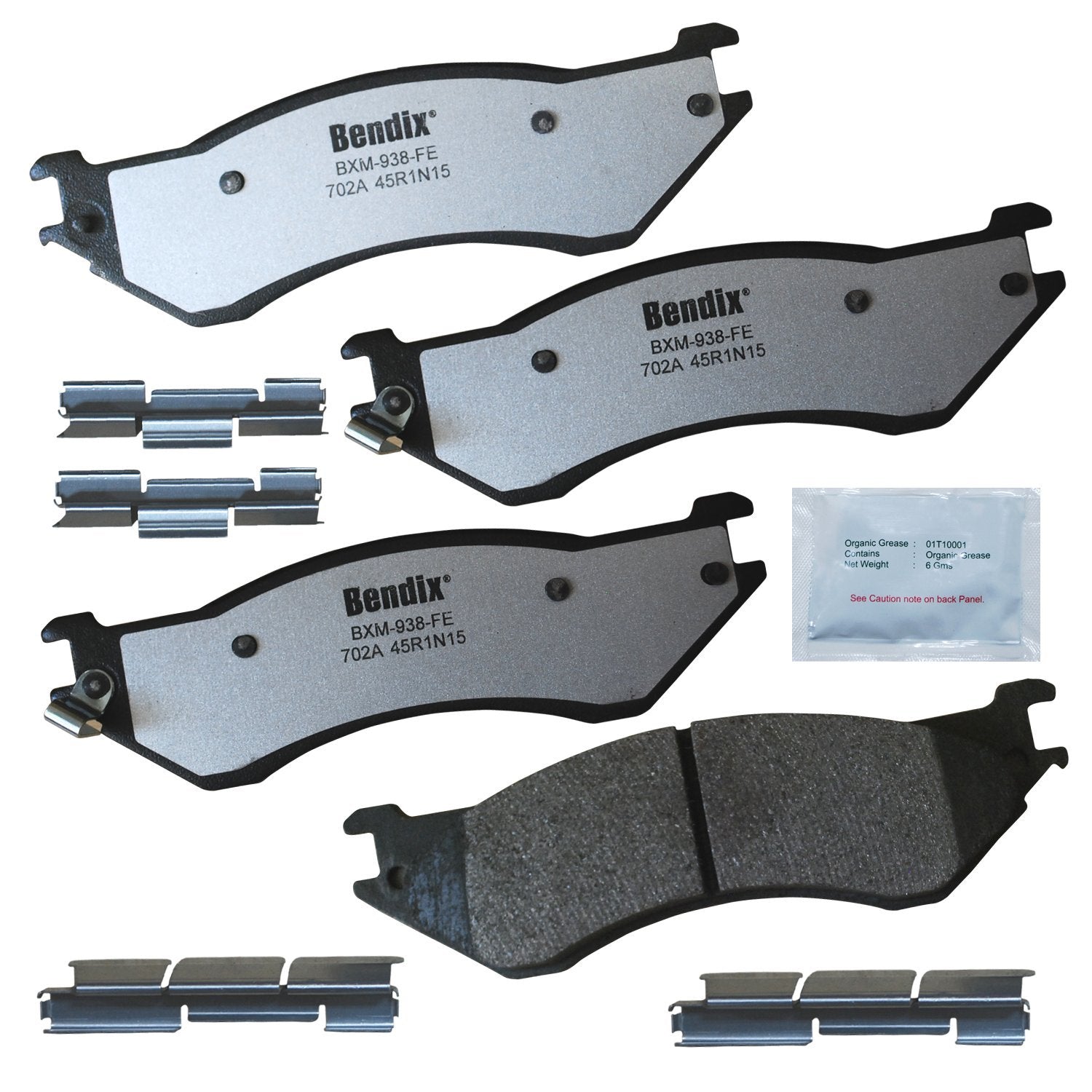 Bendix Fleet Metlok Mkd702Afm Semi-Metallic Rear Brake Pads For Dodge Ram 1500 2008-2006, Ram 2500 2008-2001, Ram 3500 2008-2001