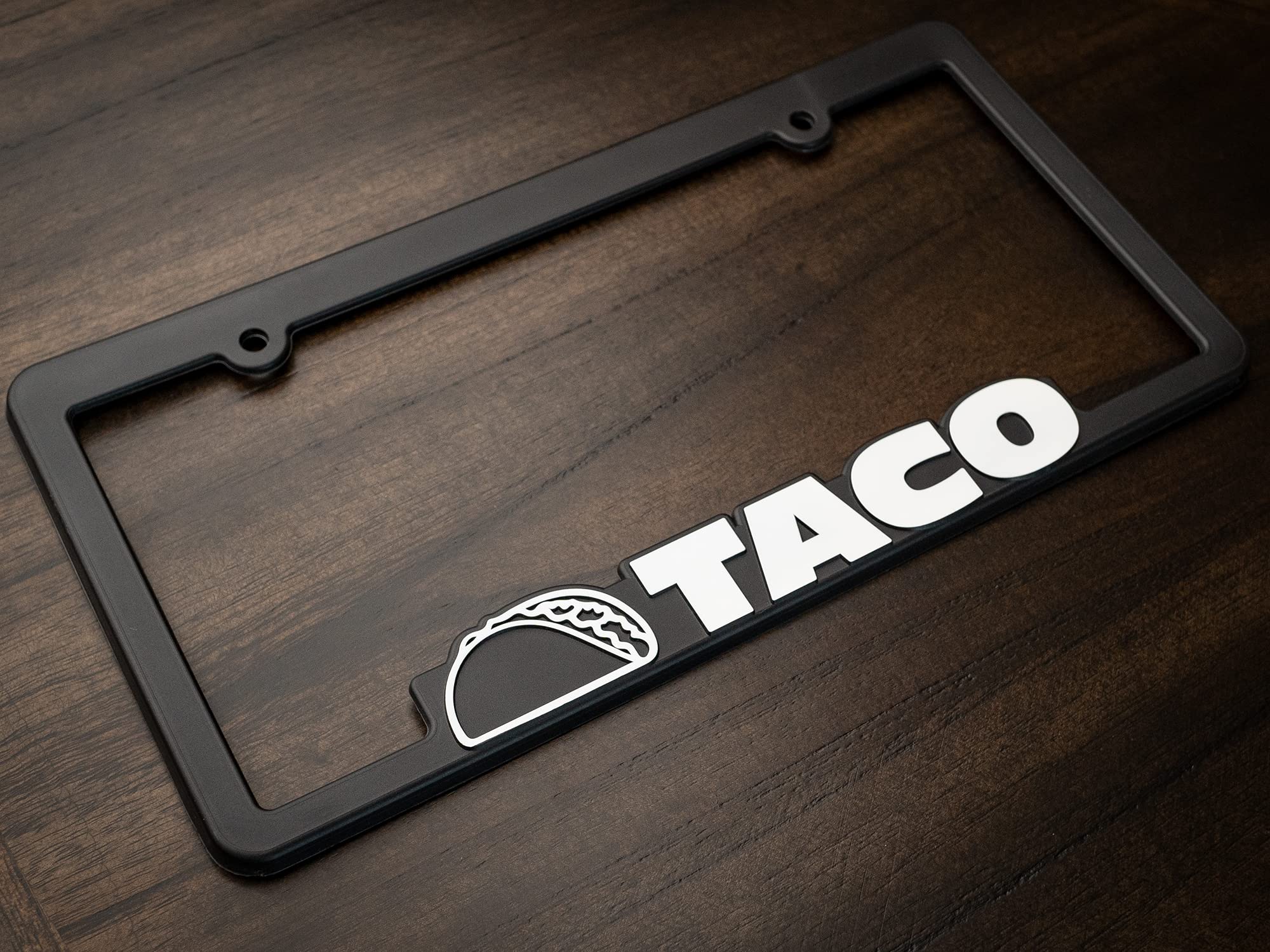 Taco License Plate Frame 3D Raised Letter
