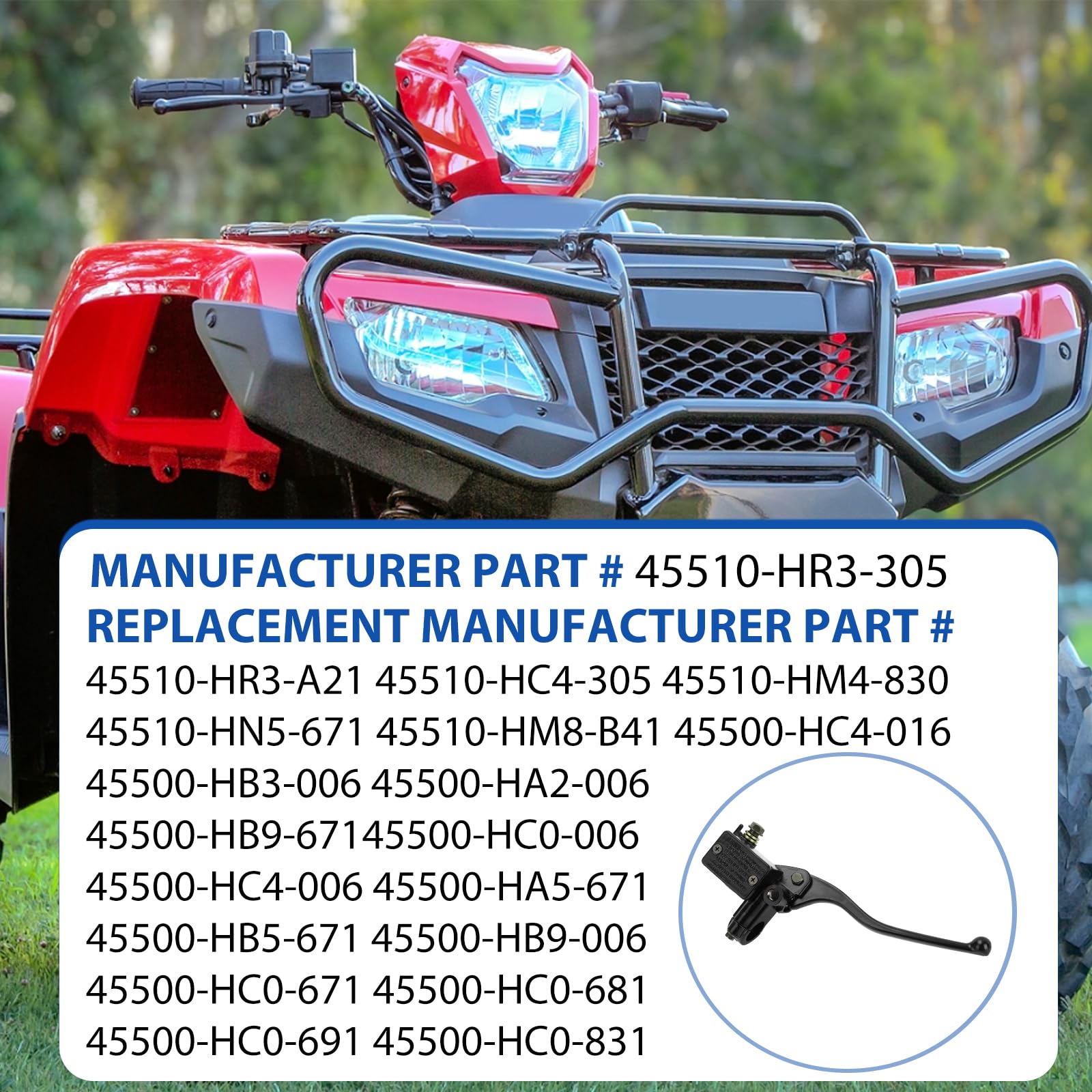 M Mati Front Brake Master Cylinder For Honda Atv Trx 200 250 300 350 420 500 500 Atc 200 250 350 45510-Hr3-305