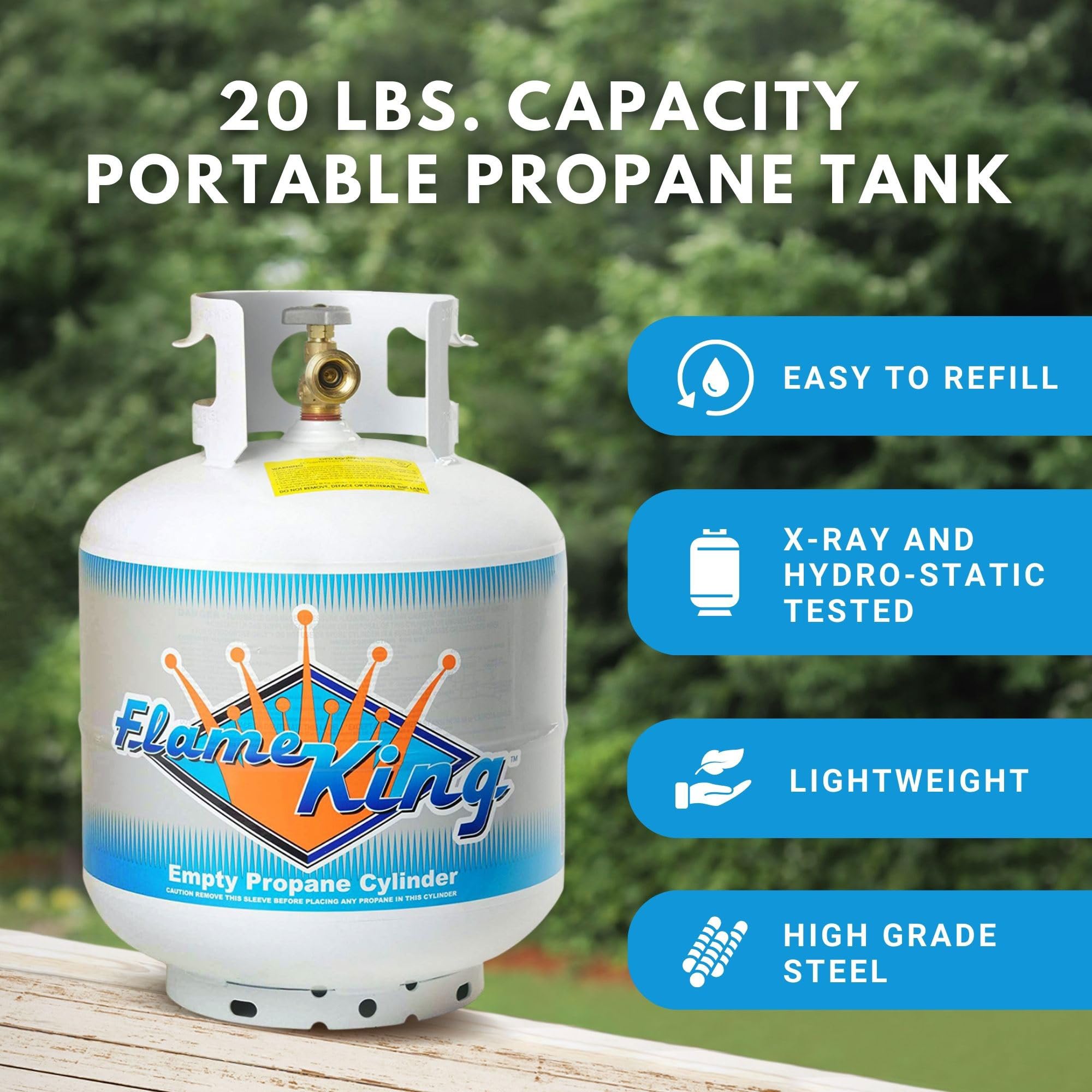 Flame King Ysn Imports Manchester Tank & Equip 10504 Grill Propane Tank, 20 Lb