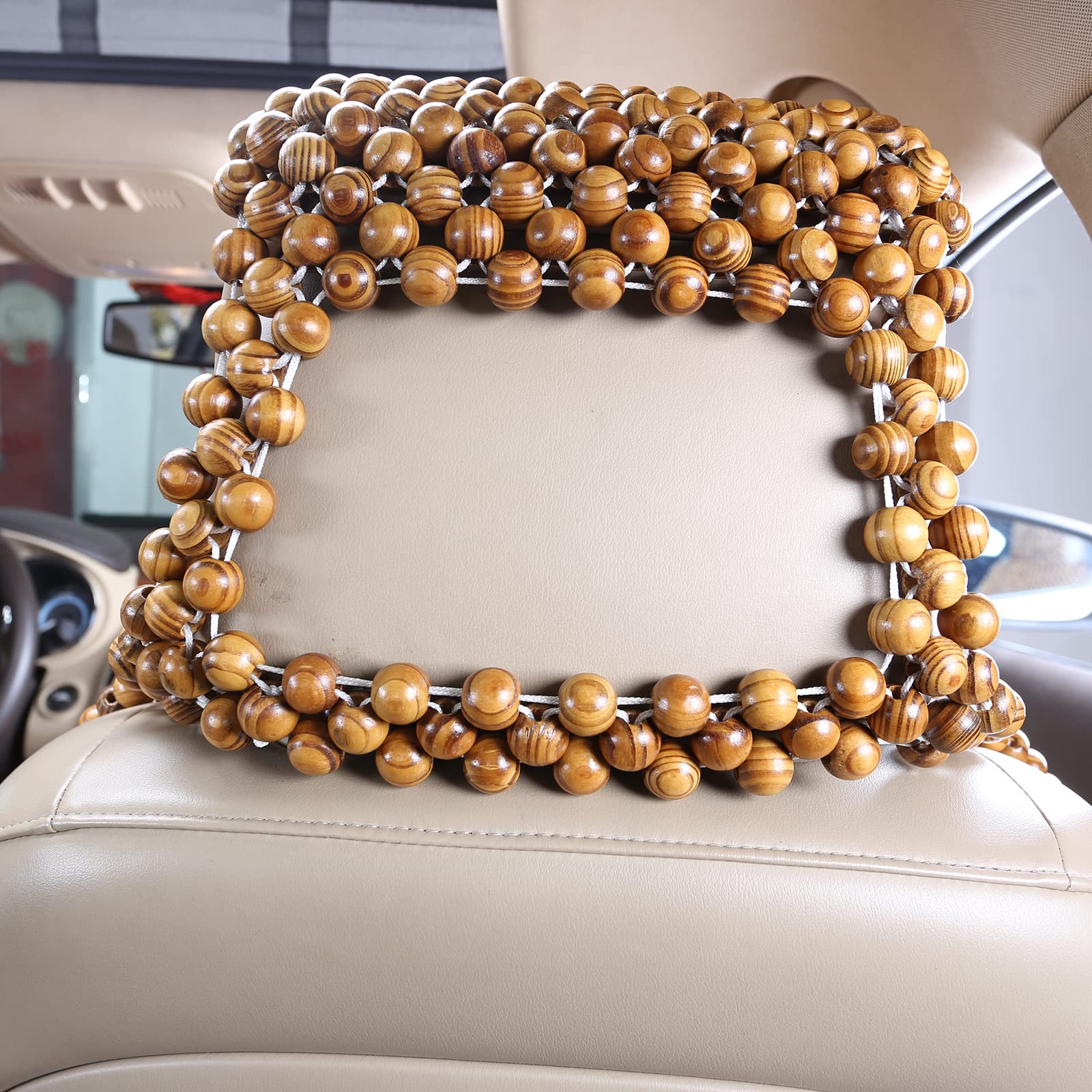 Kennisi Natural Olive Large Bead 18Mm Beaded Seat Covers For Cars Cooled Beaded Car Seat Covers Durable Wooden Beaded Seat Cover