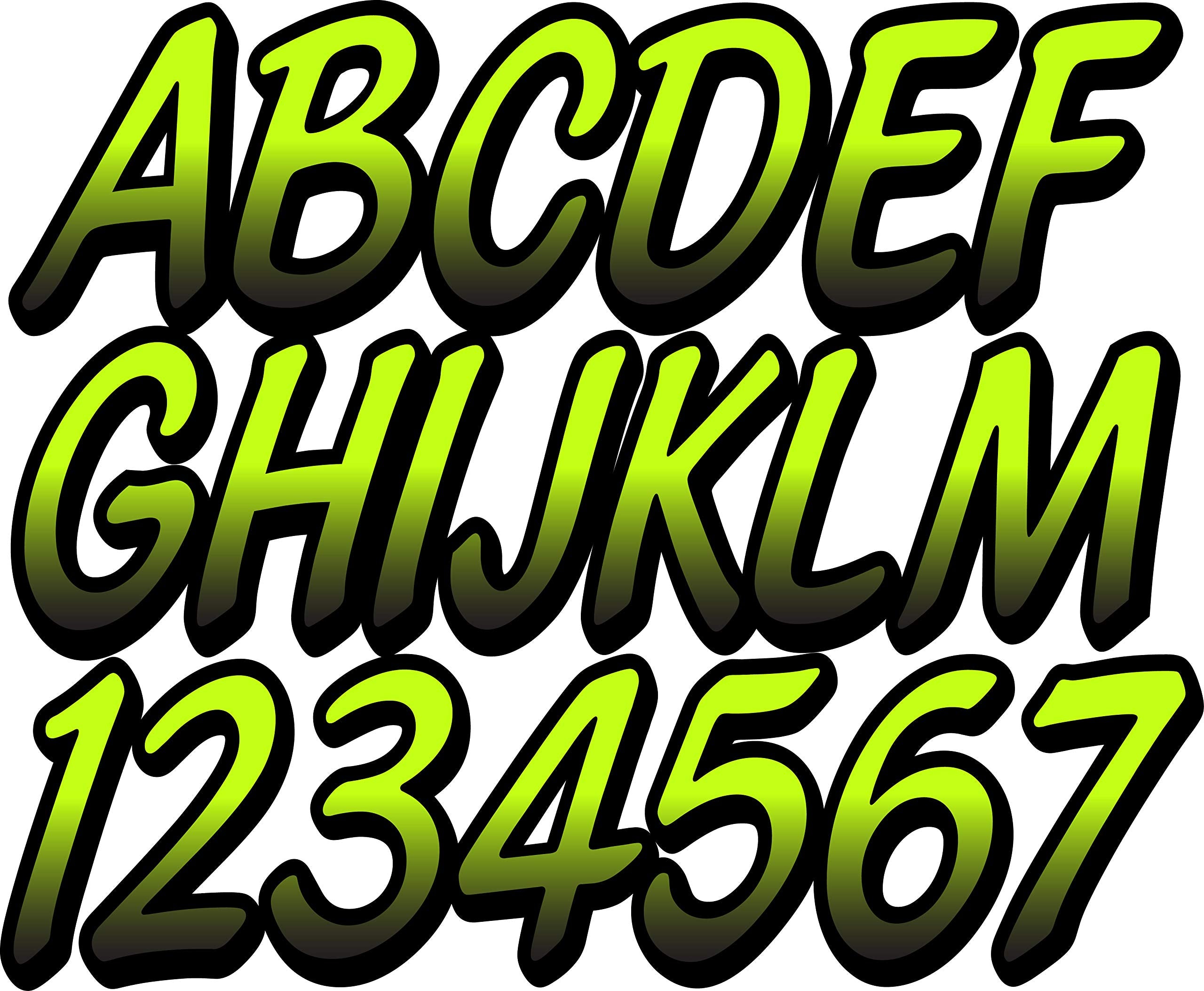 STIFFIE Whipline Atomic Green/Black 3'' Boat & PWC Registration Decals  Numbers Letters Stickers