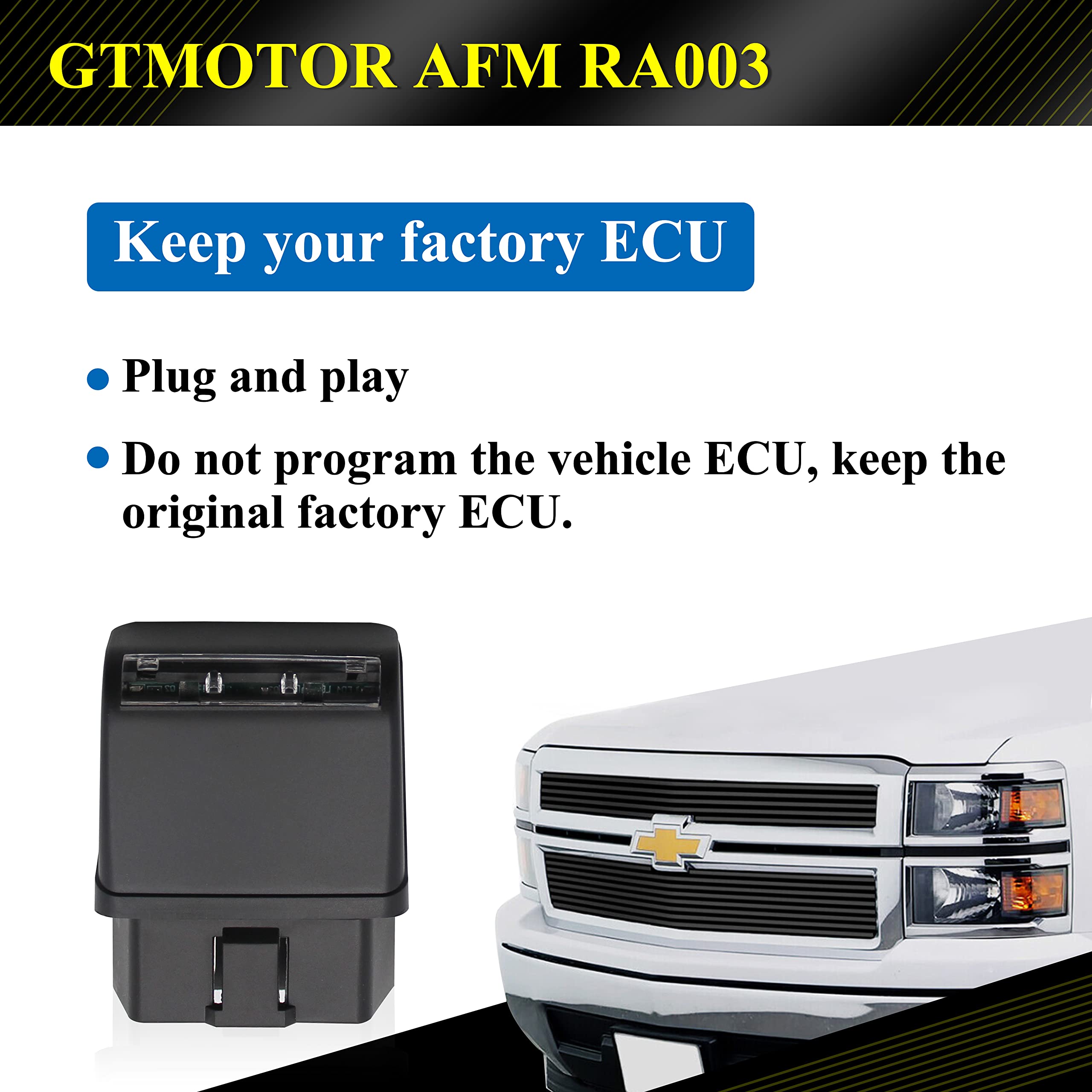 GTMOTOR RA003 Active Fuel Management Disabler for GM V6/V8 - AFM/DFM Compatible Performance Upgrade Device