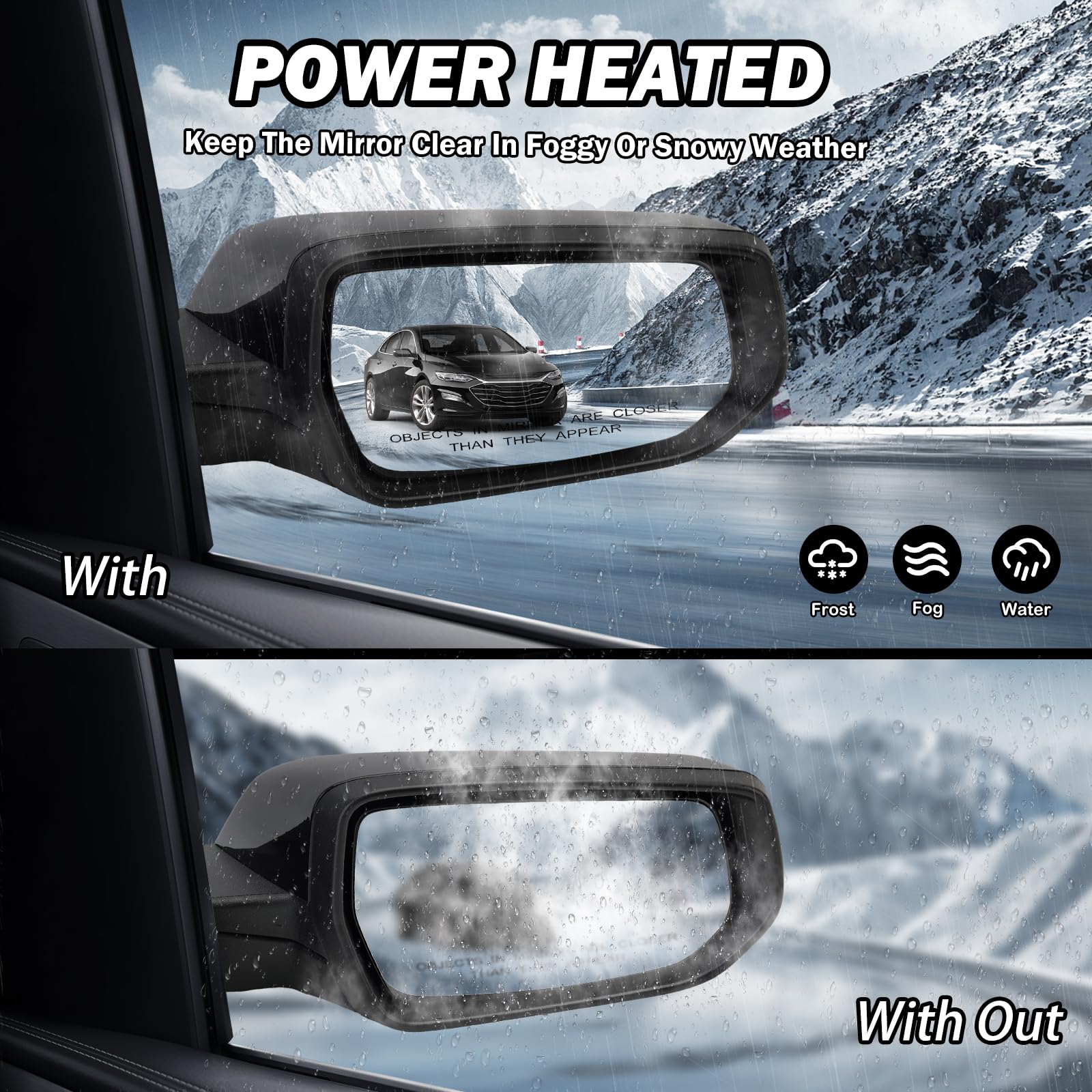 Mofoap Driver Side View Mirror Compatible With 2016 2017 2018 2019 2020 2021 2022 Malibu Lt Hybrid,Mirrors With Heated Turn Sign