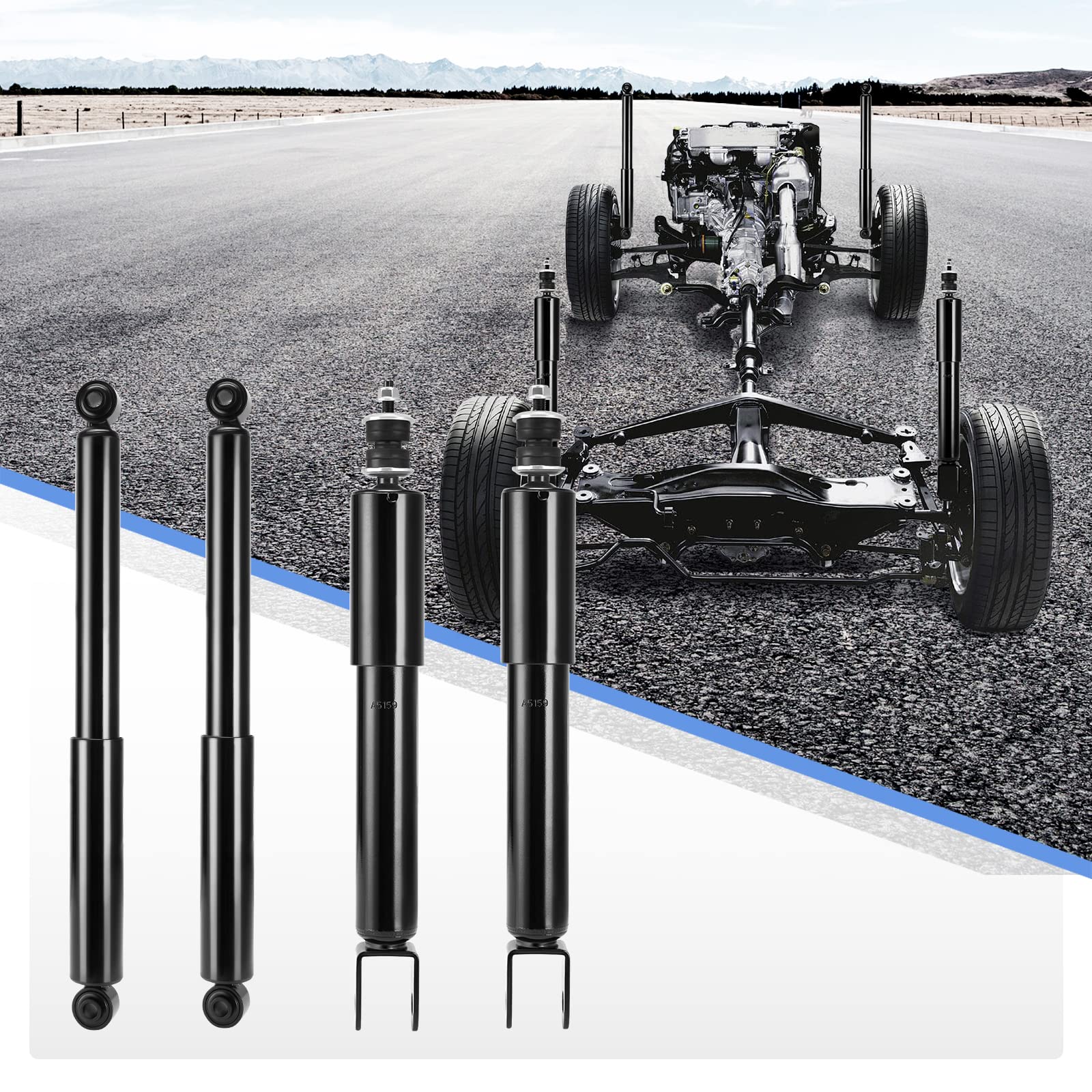 Yitamotor Complete Struts Assembly Suspension Rear Shocks Compatible With 2000-2006 Chevrolet Suburban 1500, 2000-2006 Chevrolet