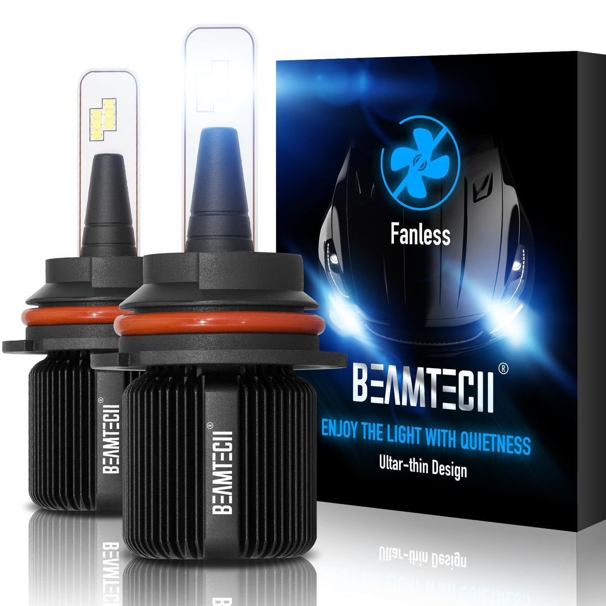 Beamtech 9007 Fog Light Bulb, Hb5 Light Bulb 6500K Xenon White Fanless Plug And Play Fog Light Of 2.