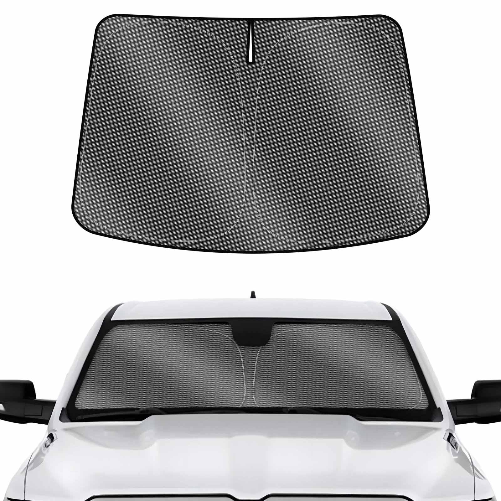 Karltys Front Windshield Sun Shade For 2019-2024 2025 Dodge Ram 1500, Foldable Window Sunshade Cover Custom Fit Ram 1500 Truck,