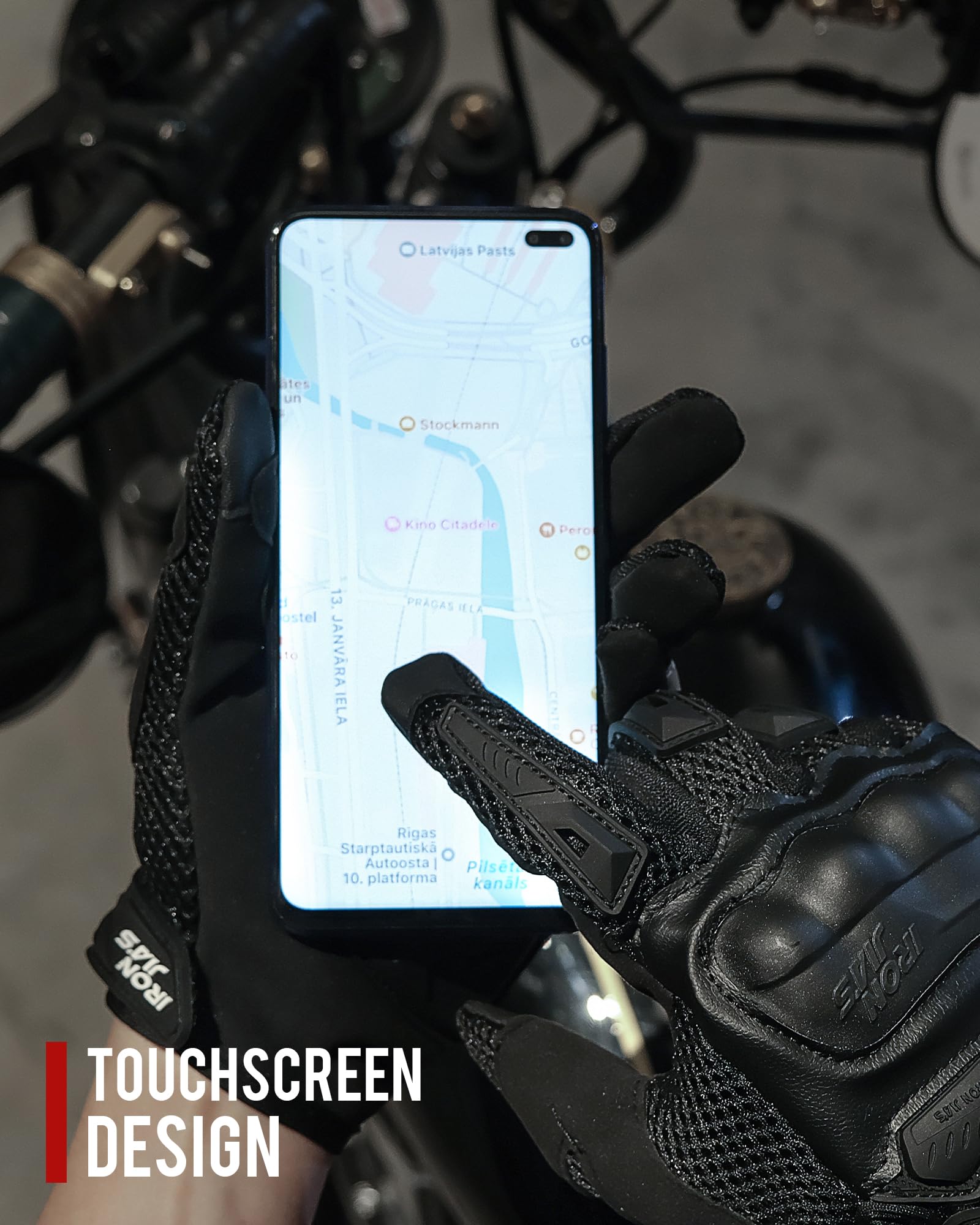 Iron Jia 'S Motorcycle Gloves For Men And Women - Motorbike Powersports Racing Gloves With Hard Knuckle Touchscreen For Bmx Atv