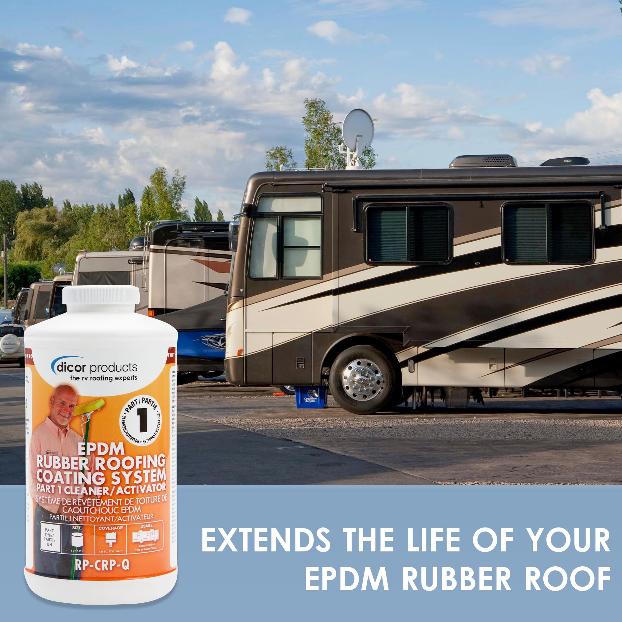 Dicor Rp-Rrk-30 Rv Roof Renew Kit - Epdm Rubber Roof Coating System