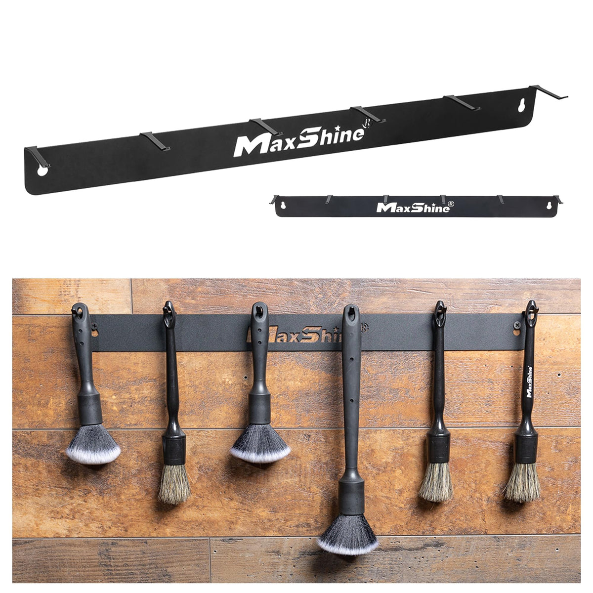 Maxshine Universal Detailing Brush Hanger - 6 Organizer Hooks, Auto Detailing Supplies W/Simple & Lightweight Design, Easy Wall 