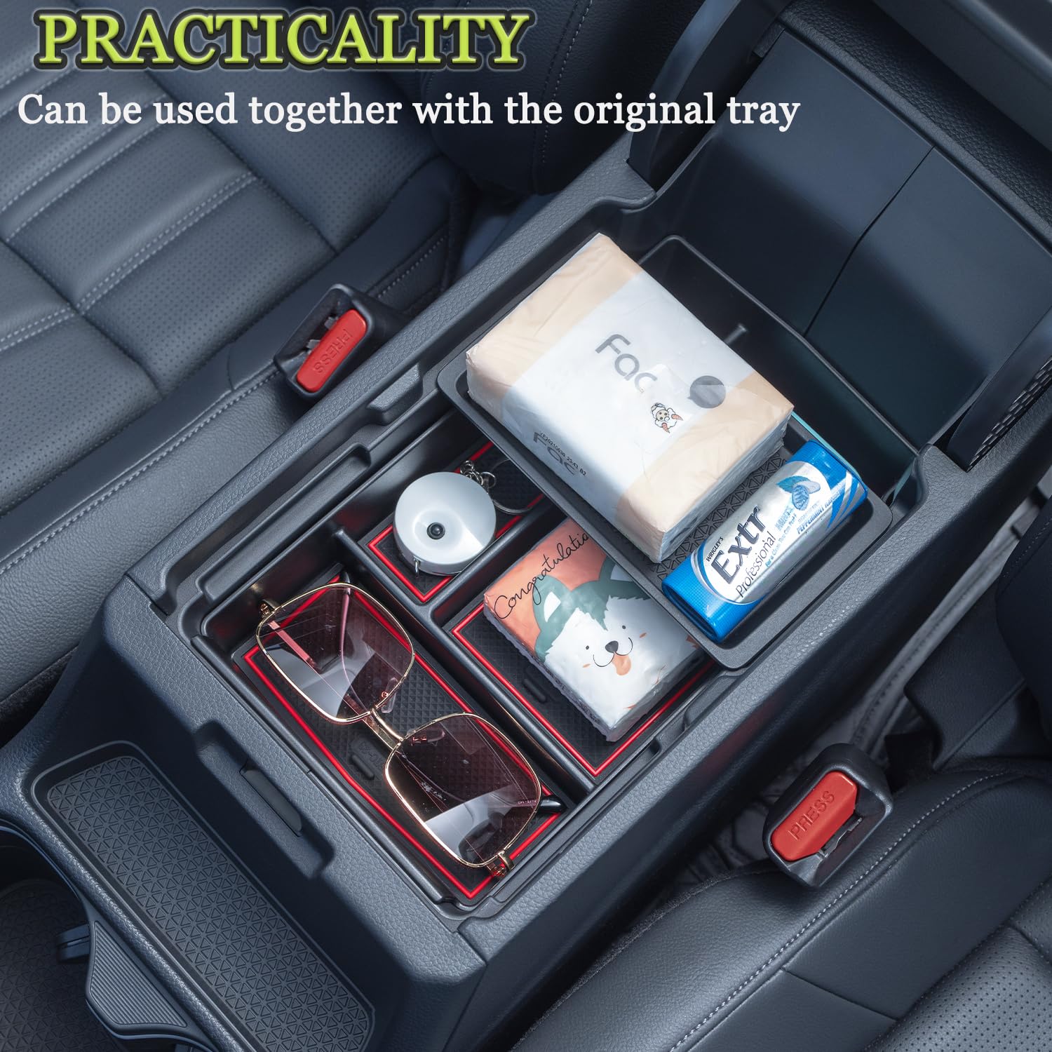 Pimcar Center Console Organizer Compatible With 2023 2024 2025 Honda Cr-V Lx/Ex/Exl/Sport/Sport-L/Sport Touring Hybrid Abs Plast