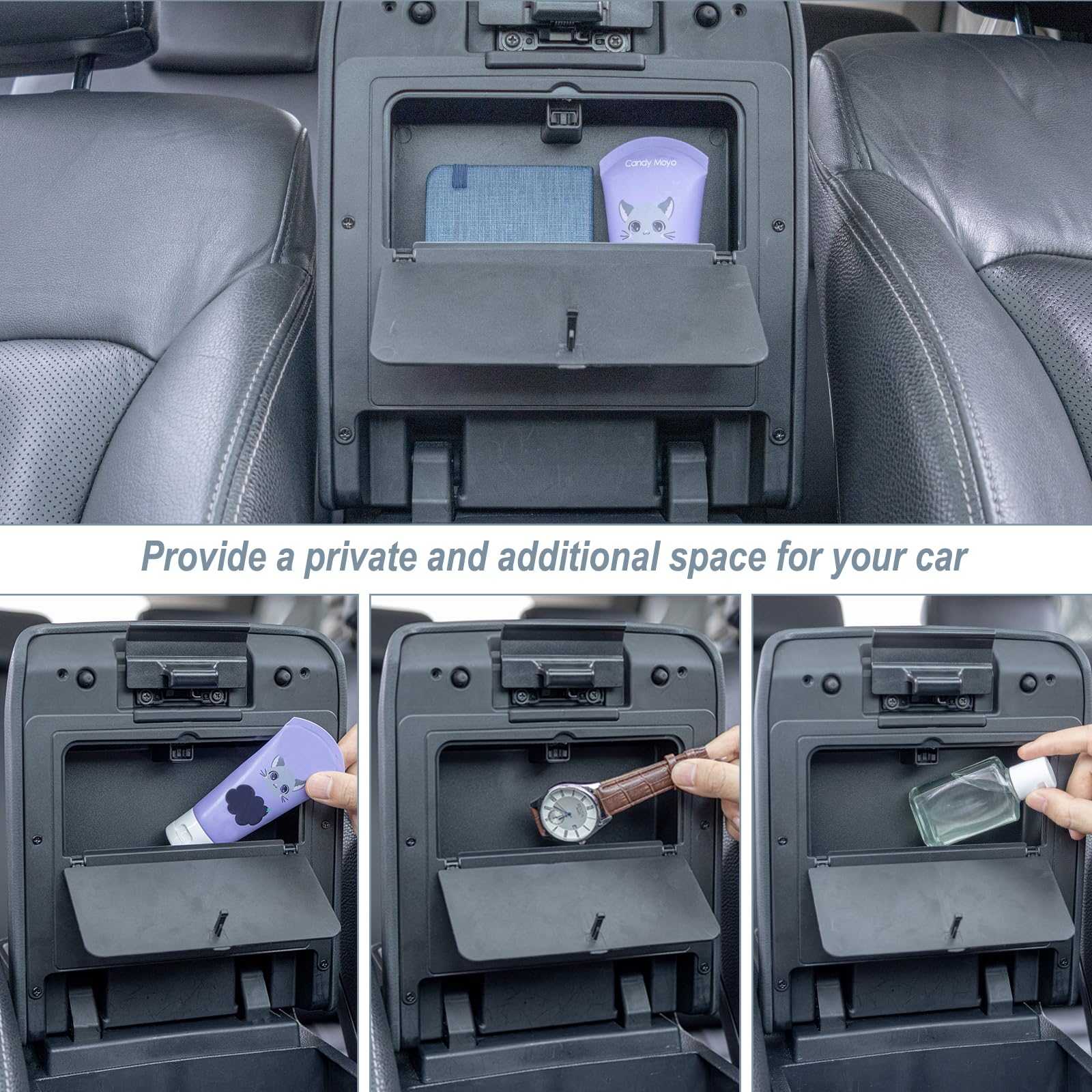 Jkcover Center Console Hidden Box Organizer Compatible With 2024 2025 Toyota Tacoma Accessories Armrest Secret Compartment Press